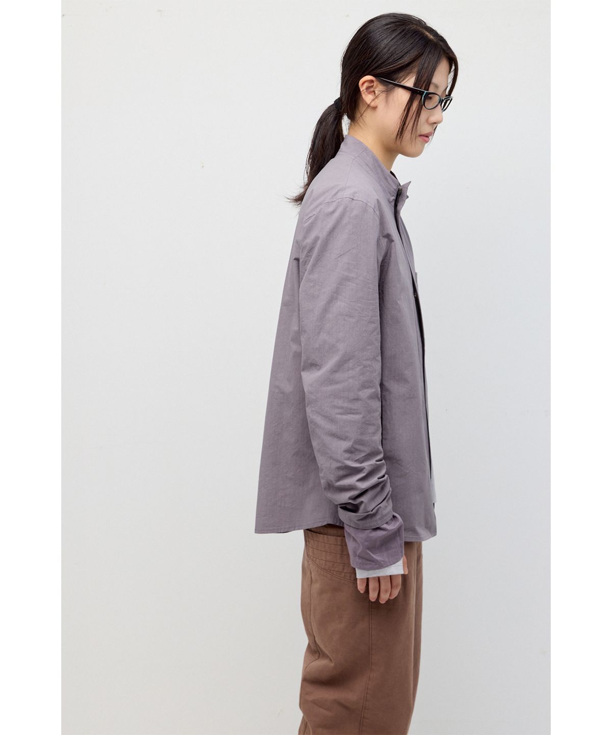 해칭룸(HATCHINGROOM) Slash Layer Shirket Purple Grey