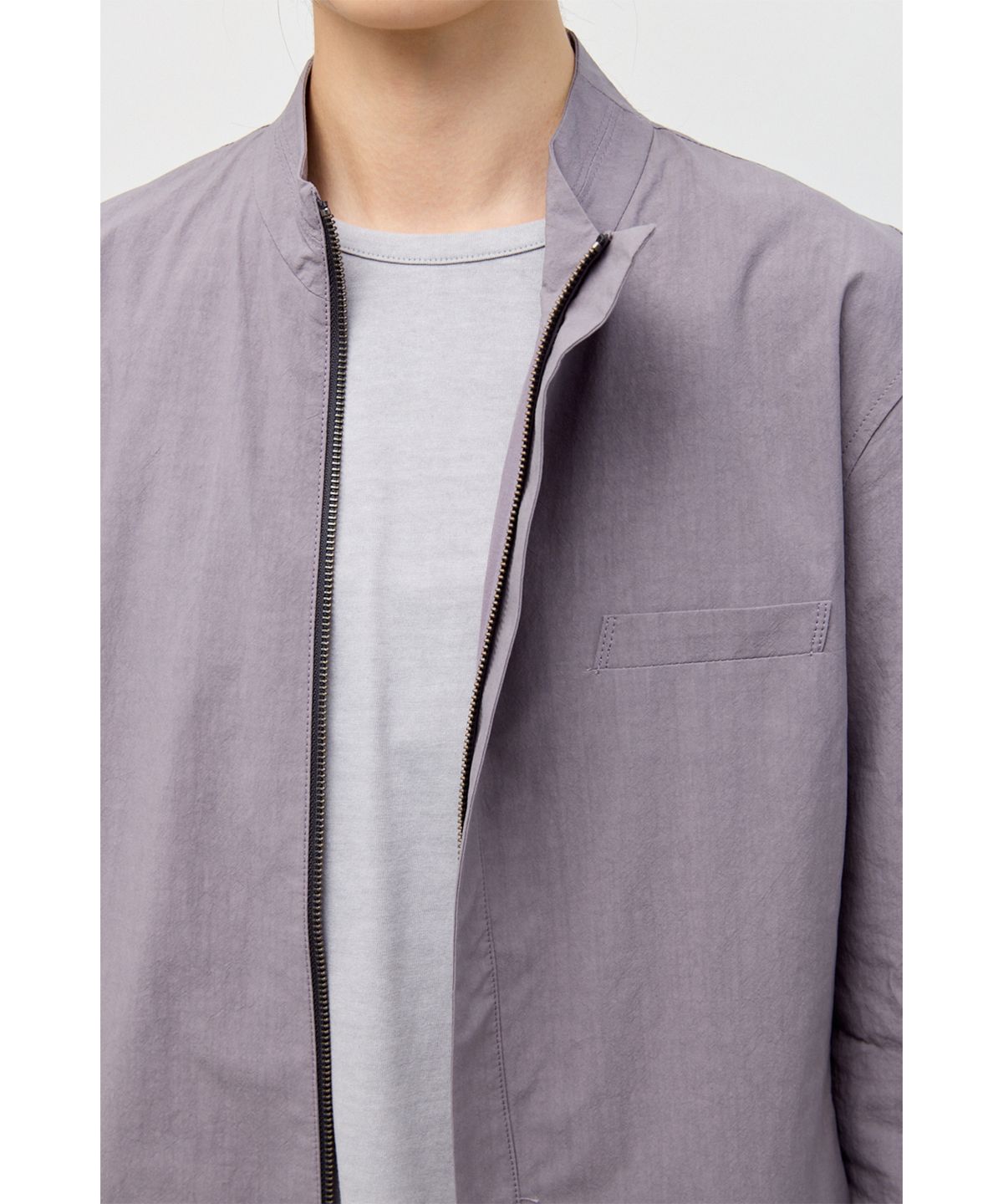 해칭룸(HATCHINGROOM) Slash Layer Shirket Purple Grey