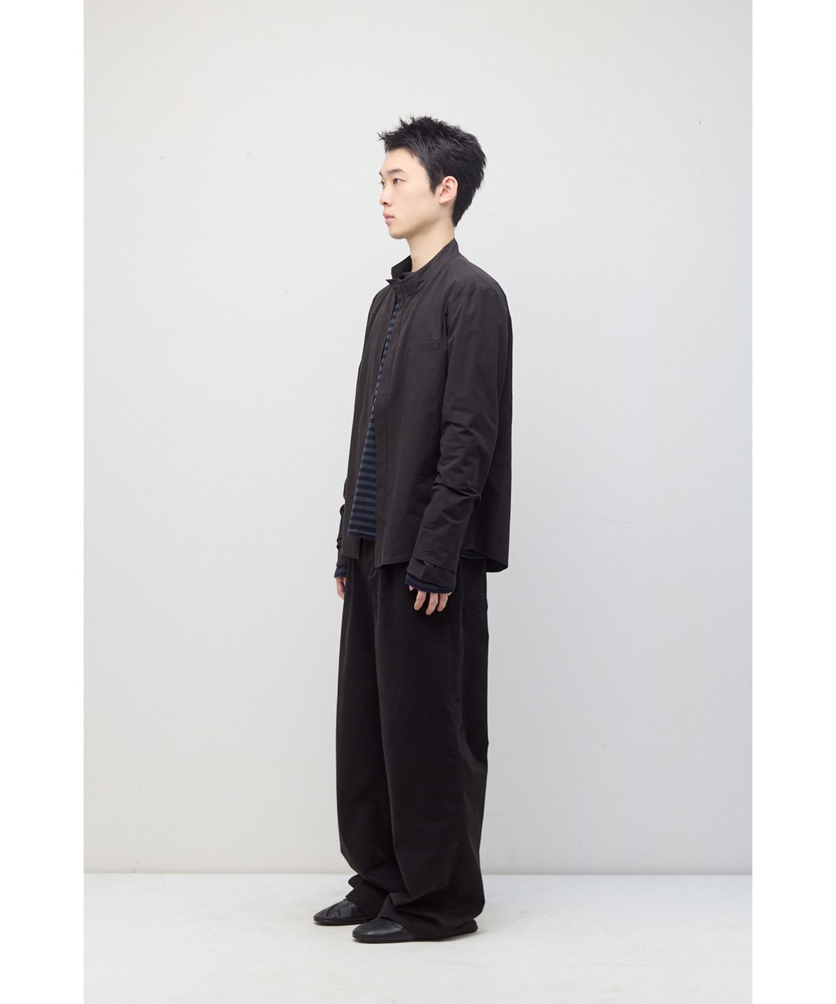 해칭룸(HATCHINGROOM) Slash Layer Shirket Ink Black