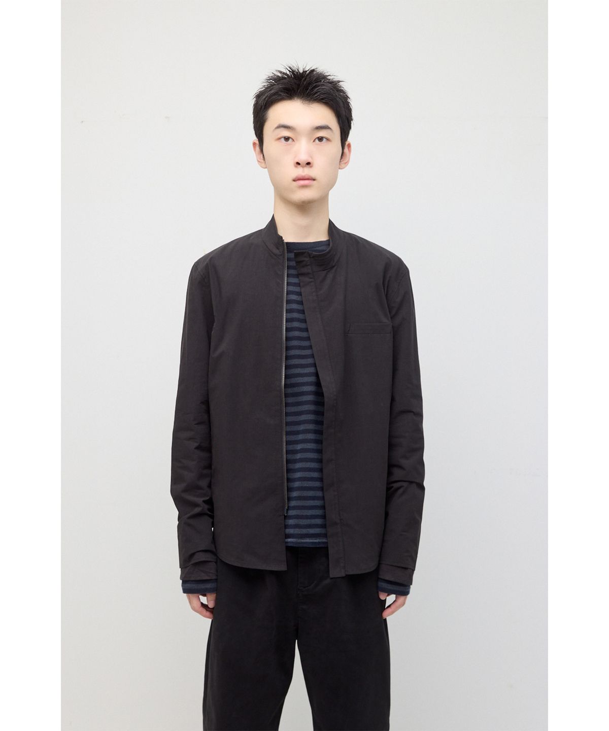 해칭룸(HATCHINGROOM) Slash Layer Shirket Ink Black