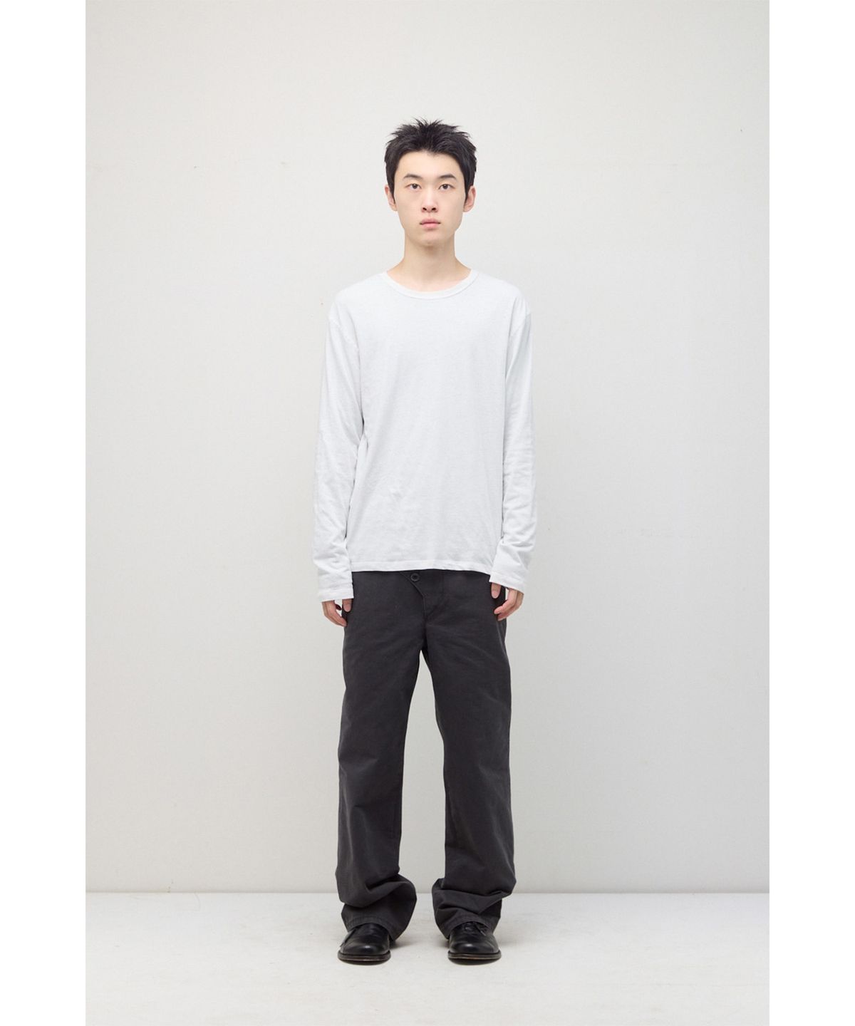 해칭룸(HATCHINGROOM) Two Face Ringer Tee M.Grey/White