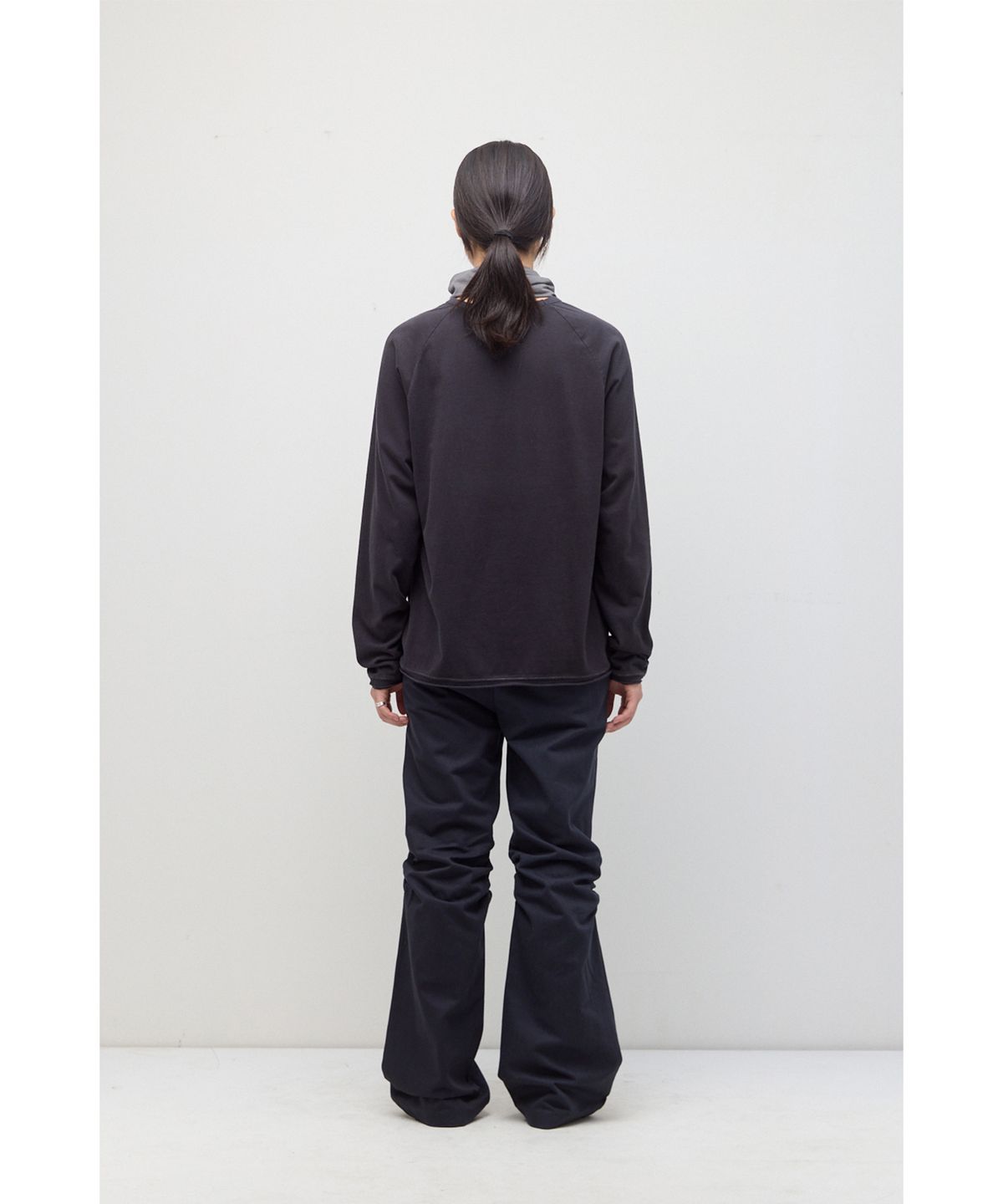 해칭룸(HATCHINGROOM) Patchwork Ringer Tee Washed Black