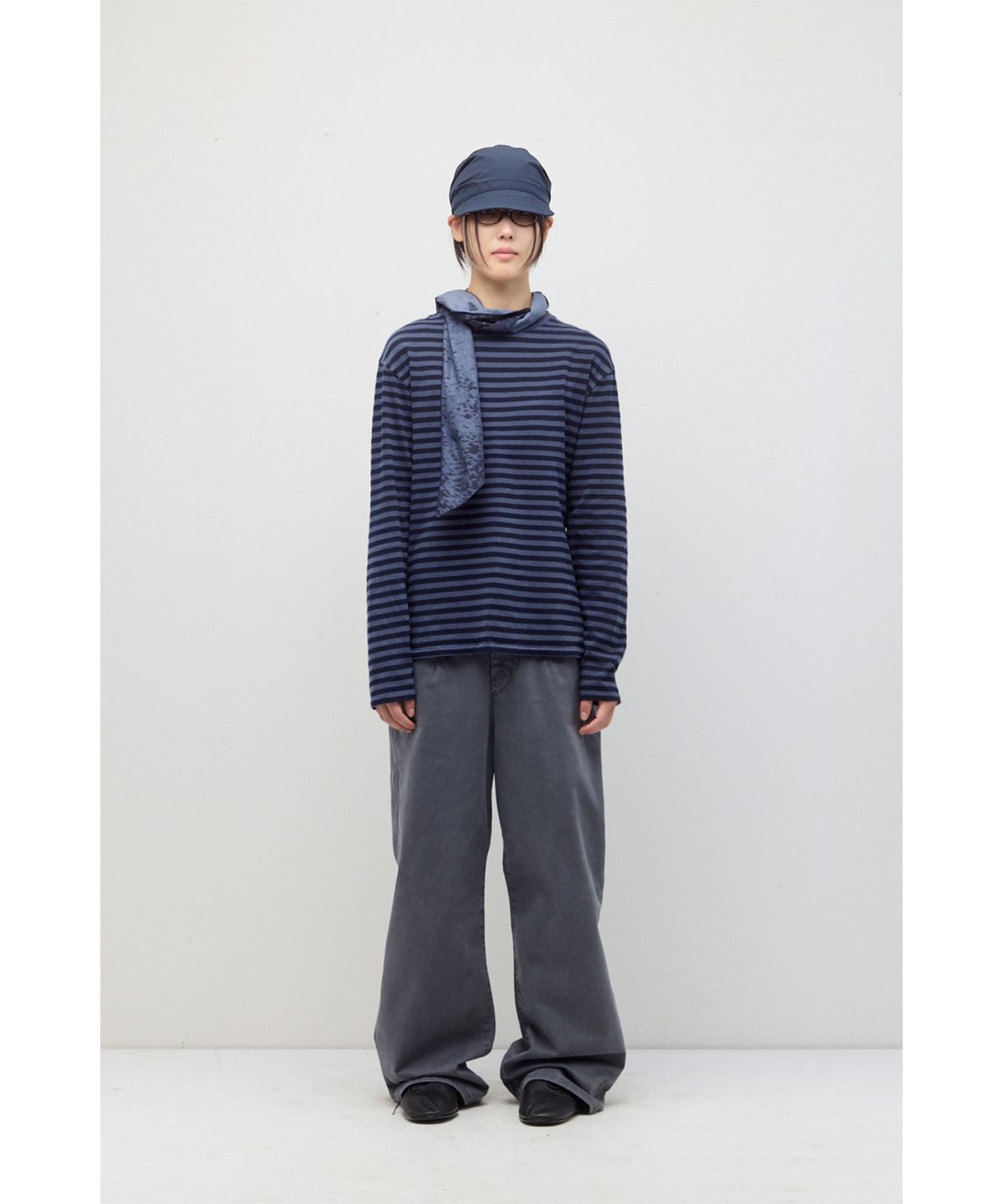해칭룸(HATCHINGROOM) VTG Stripe Tee Dyed French Blue