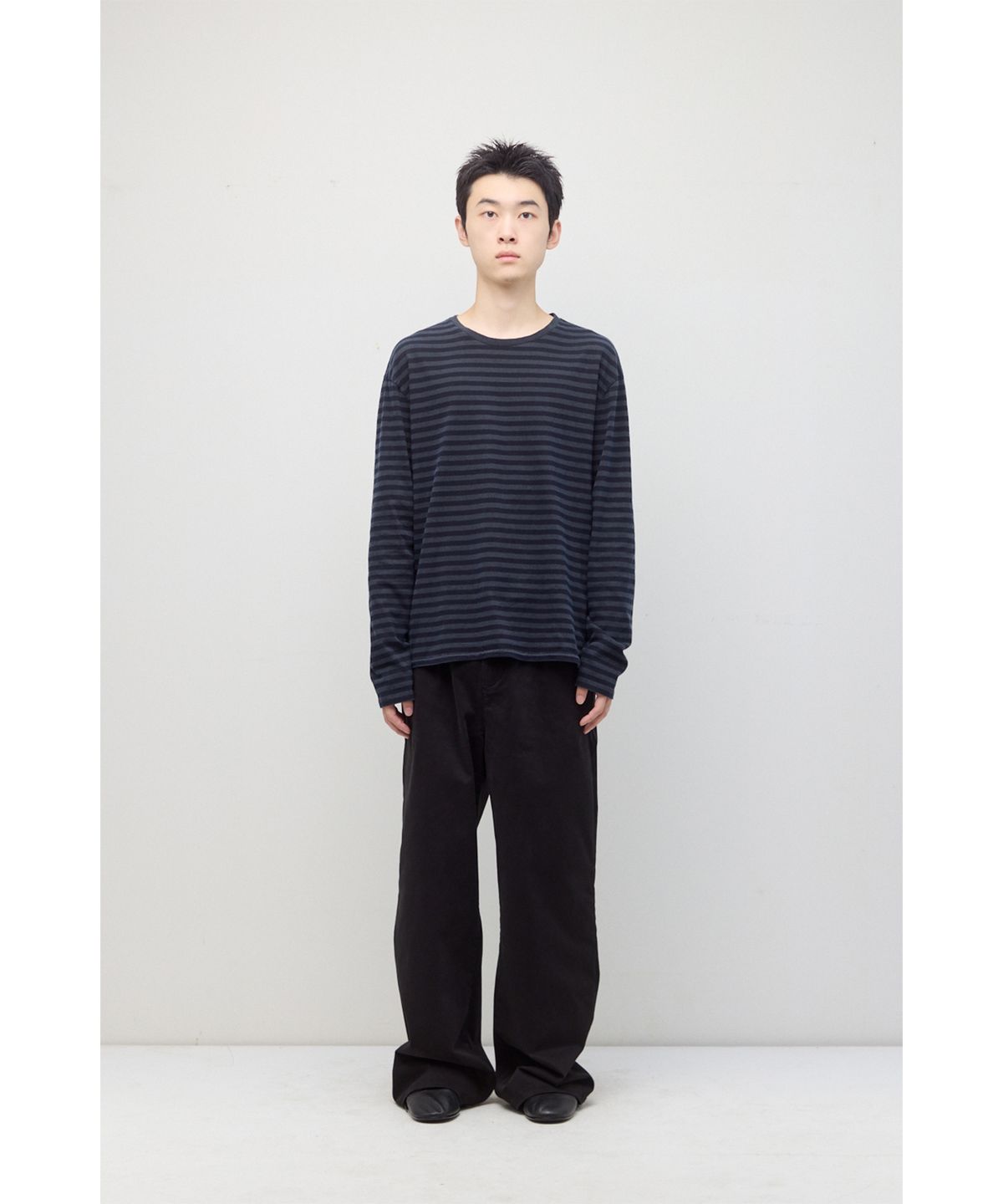 해칭룸(HATCHINGROOM) VTG Stripe Tee Dyed Blue Black