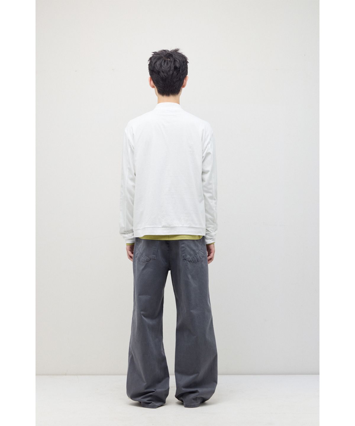 해칭룸(HATCHINGROOM) Flare Work Trousers Moleskin Washed Graphite