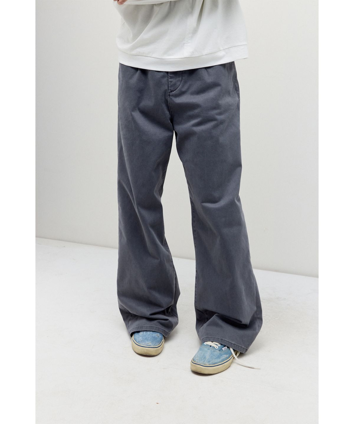 해칭룸(HATCHINGROOM) Flare Work Trousers Moleskin Washed Graphite