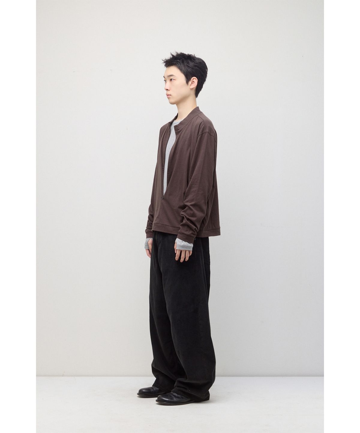 해칭룸(HATCHINGROOM) Wide Curve Pants Corduroy Aged Black