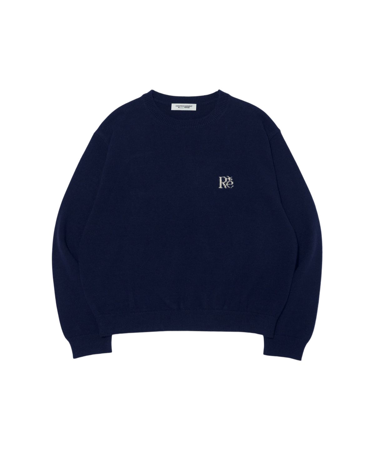 유니버스 가먼트(UNIVERSE GARMENT) 라운드넥 자카드 니트_NAVY
