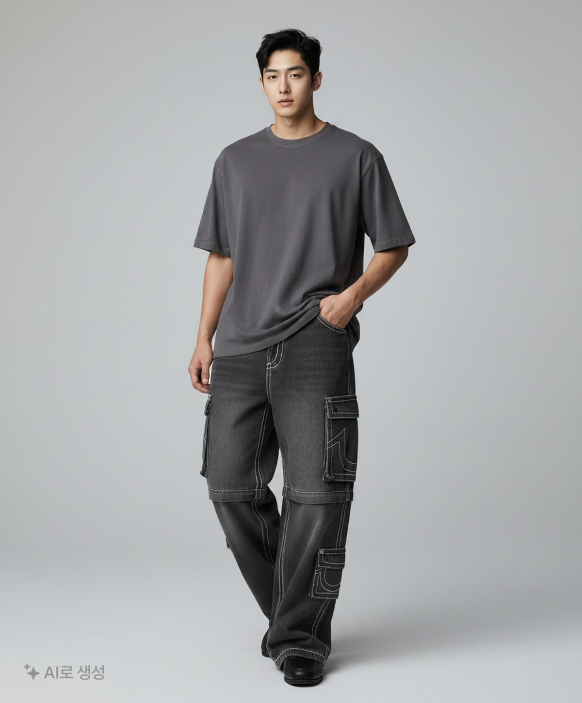 트루릴리젼(TRUERELIGION) TRUE RELIGION X FETCH DENIM SEPARATE CARGO PANTS BLACK M