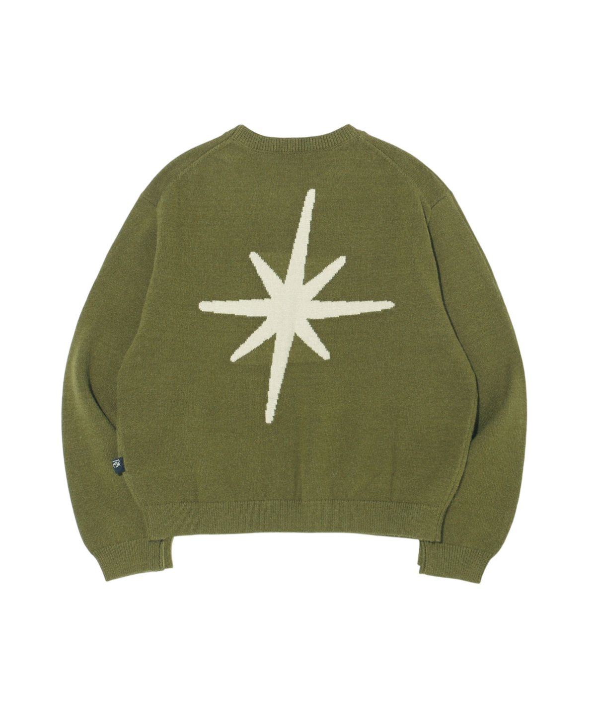 유니버스 가먼트(UNIVERSE GARMENT) 라운드넥 자카드 니트_OLIVE