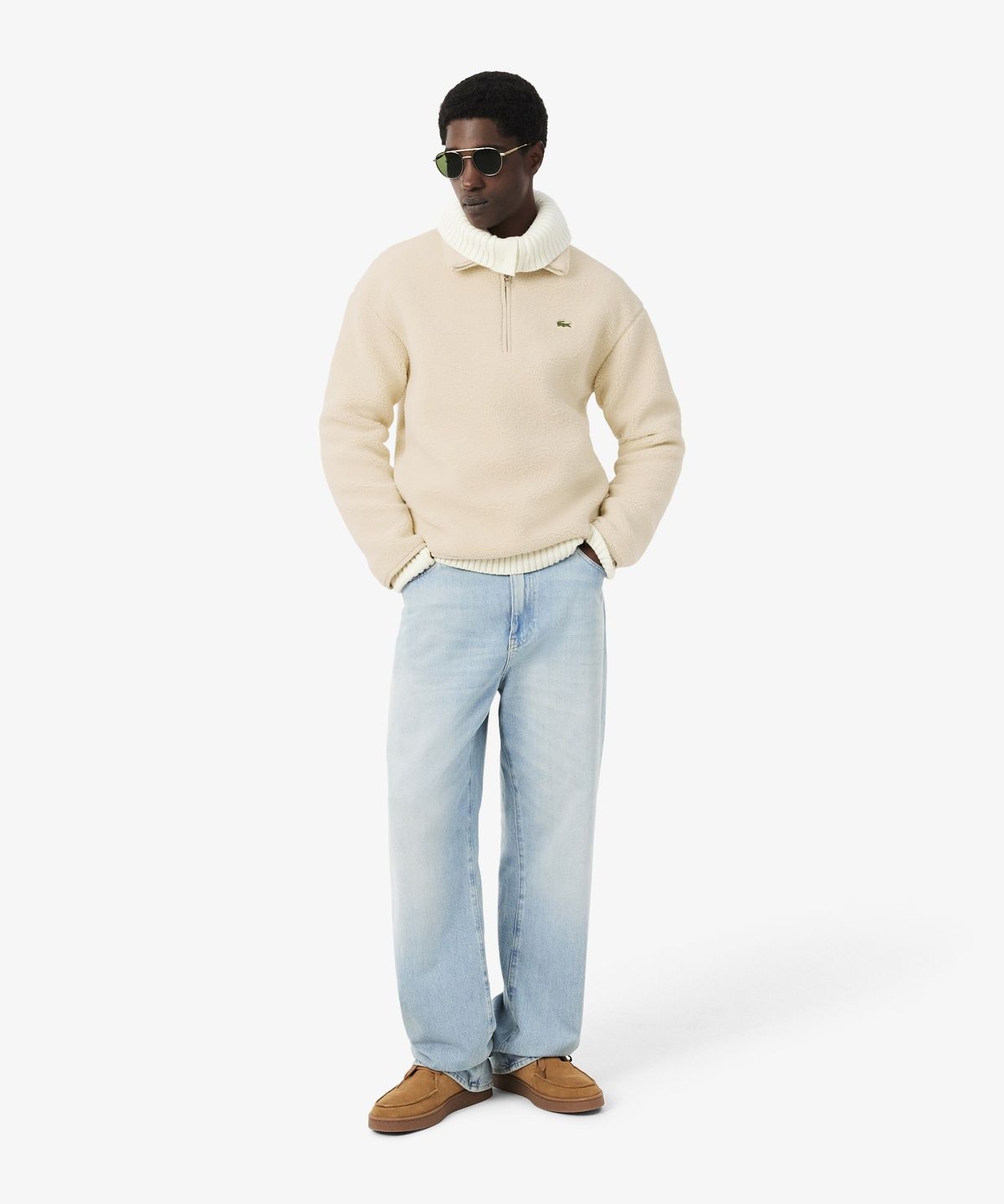 라코스테(LACOSTE) 남성 플리스 반집업 스웻셔츠 SH8648-56N 056