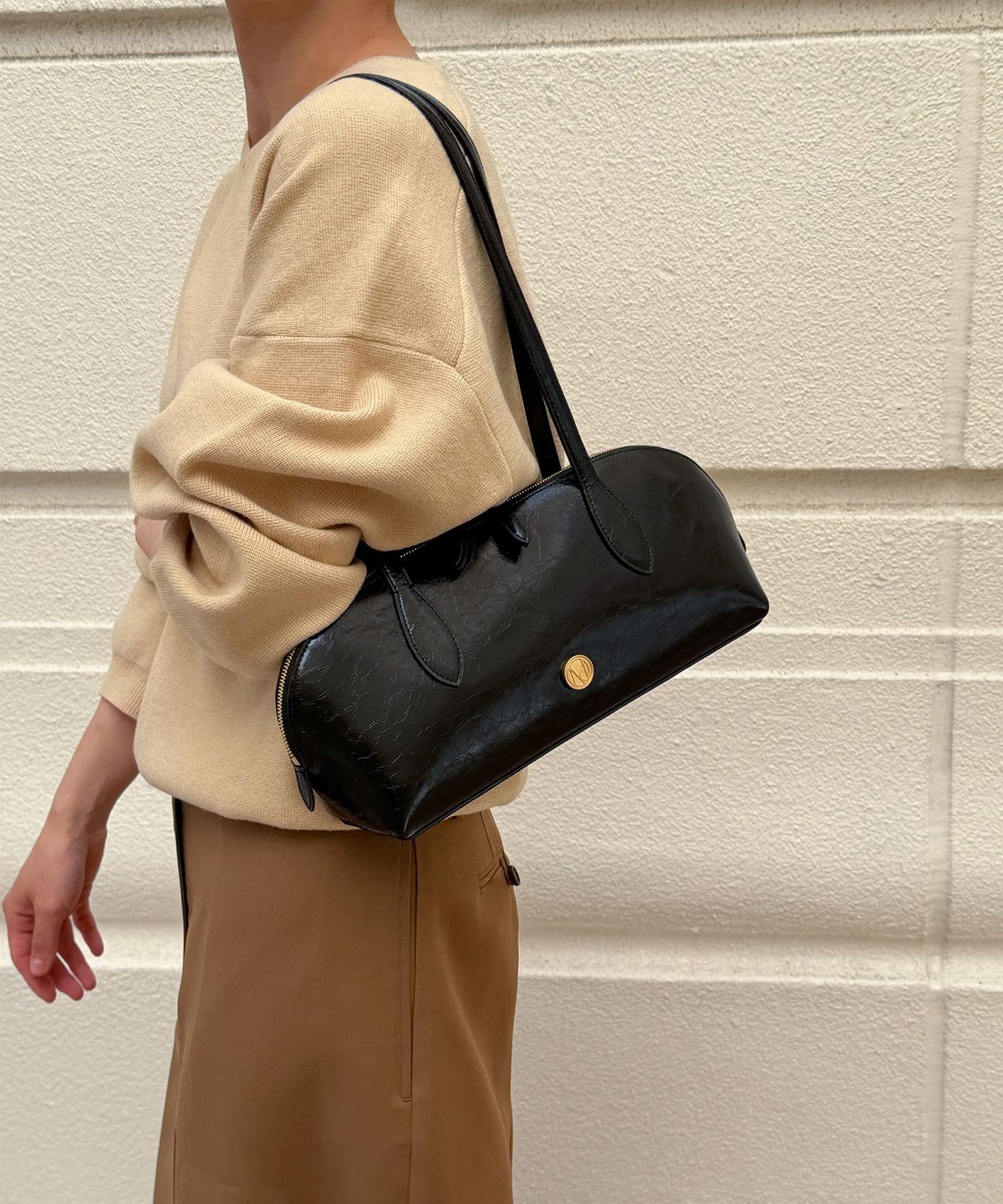꼬떼드무아(COTEDEMOI) Allonge Shoulder Bag - Black