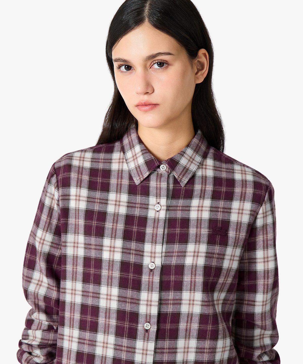 라코스테(LACOSTE) 여성 릴렉스핏 체크 셔츠 CF507E-56N 3KE