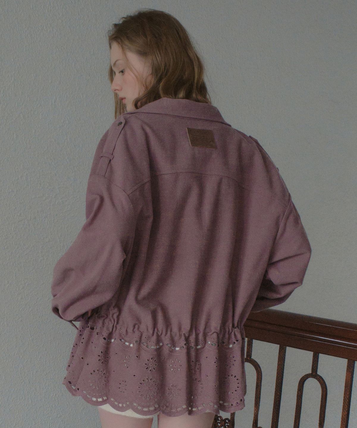 아우어노스텔지아(OURNOSTALGIA) Linden Scallop Field Jacket_Vintage Purple(OB6OT07)