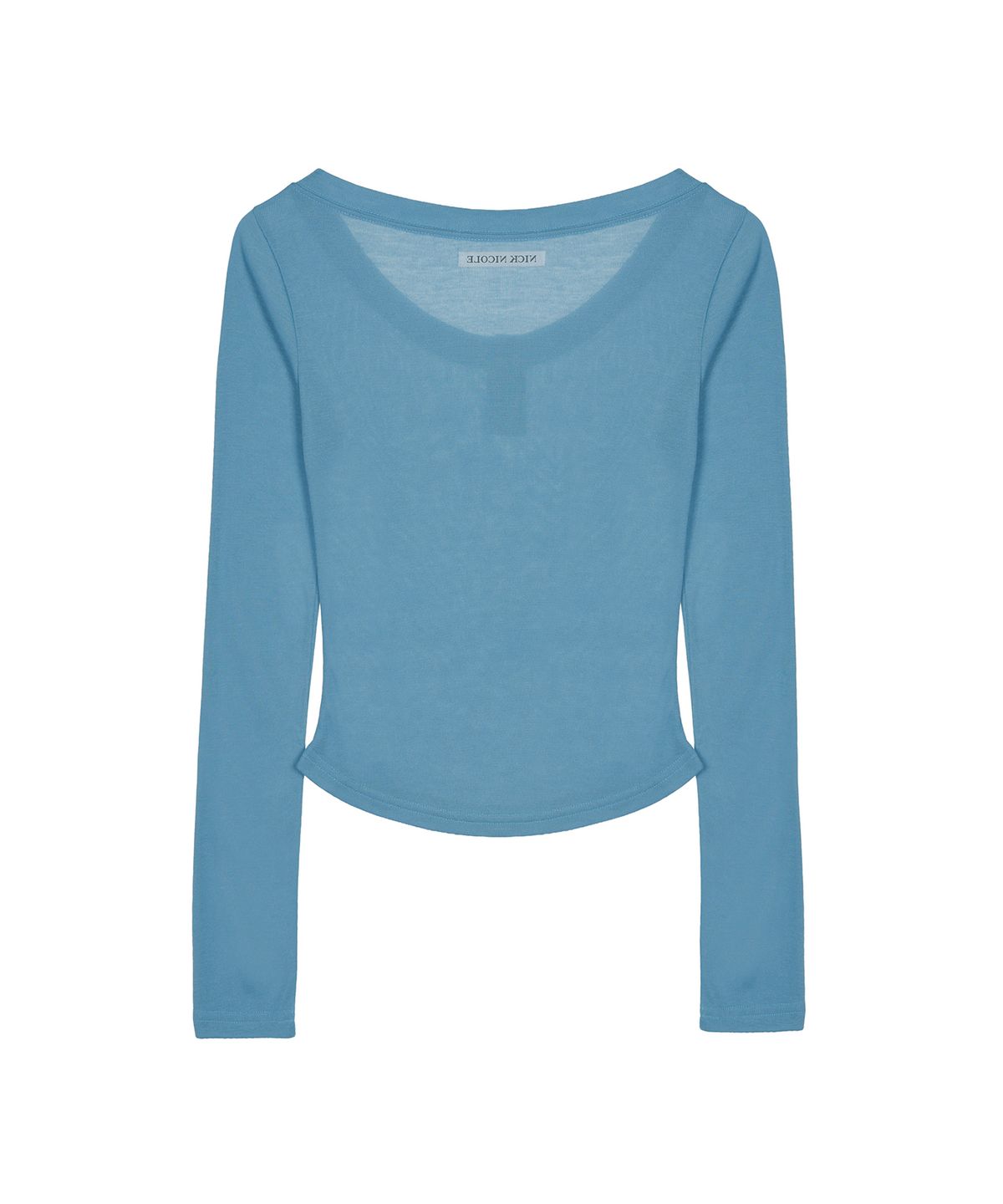 닉앤니콜(NICK&NICOLE) SOFT BUTTON SLIM TOP_BLUE