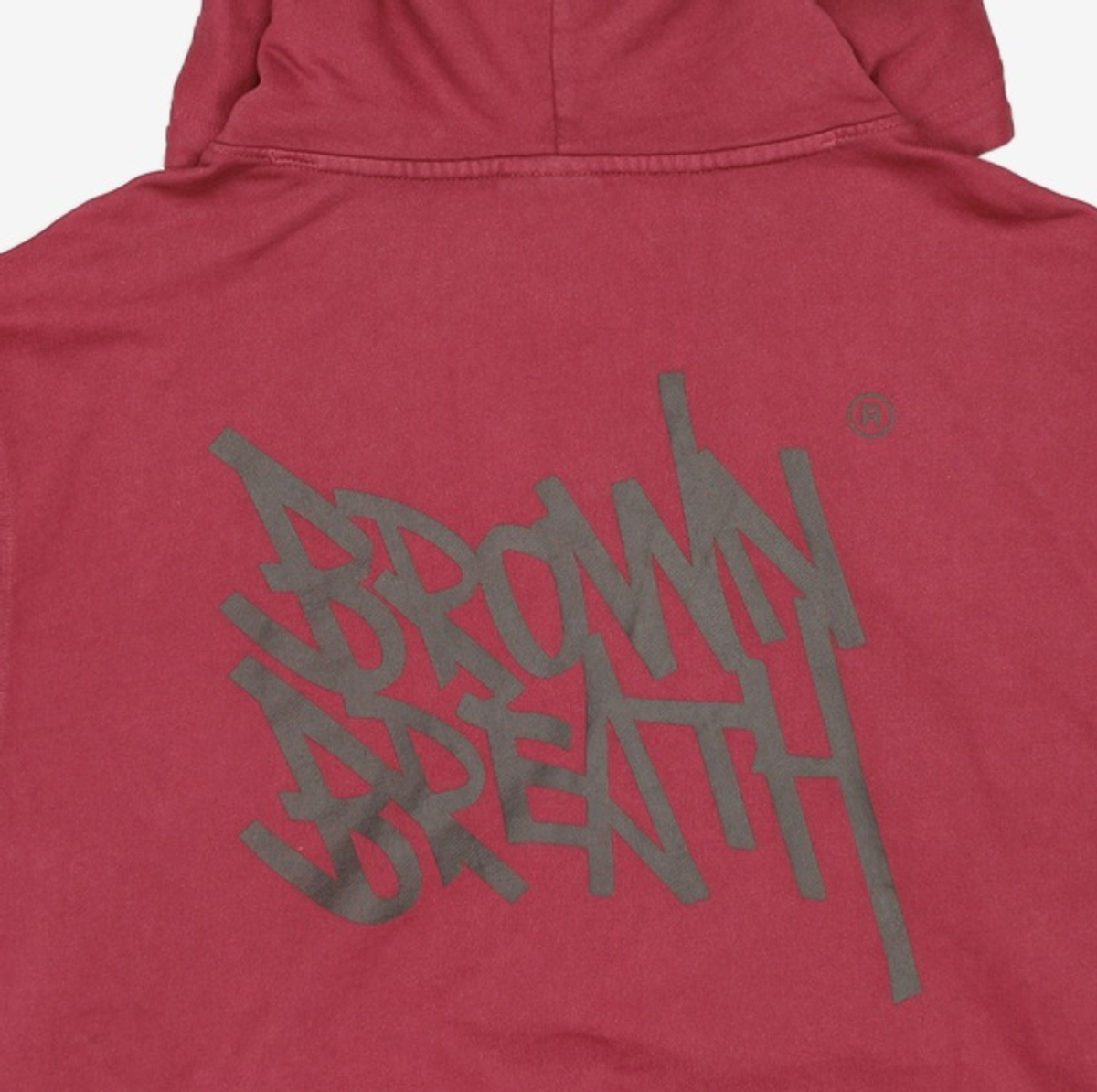 브라운브레스(BROWNBREATH) PIGMENT TAG HOODIE - BURGUNDY M