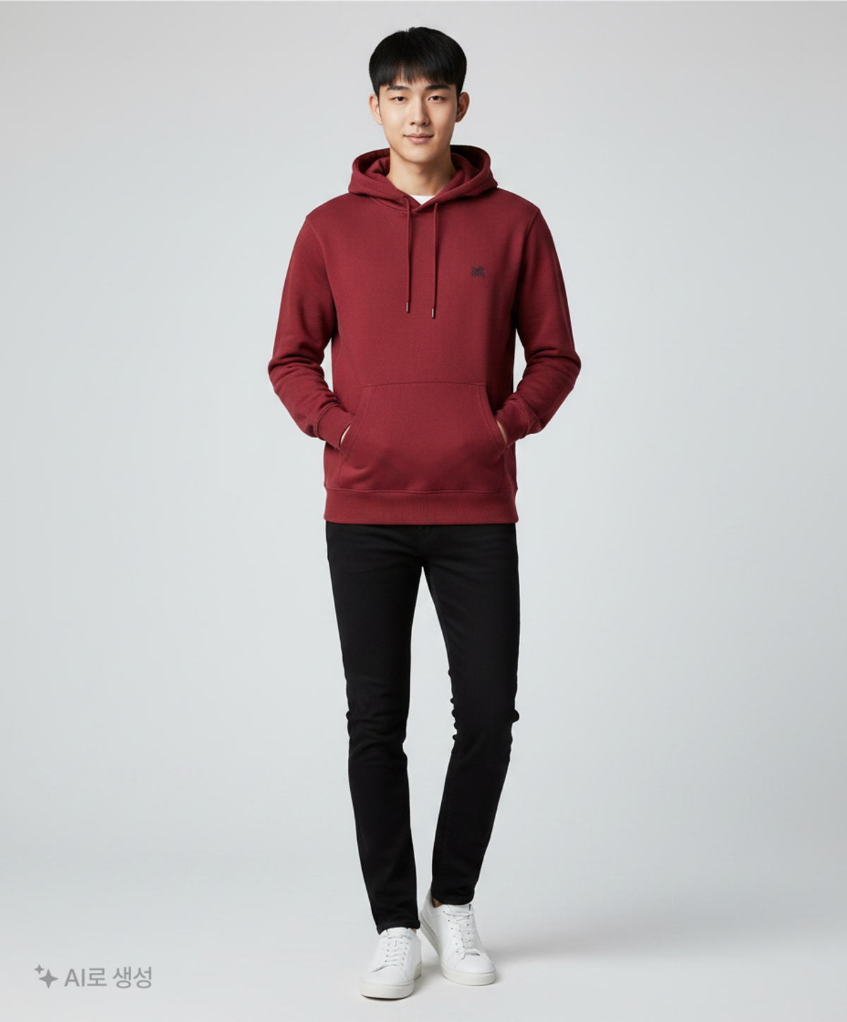 브라운브레스(BROWNBREATH) PIGMENT TAG HOODIE - BURGUNDY M
