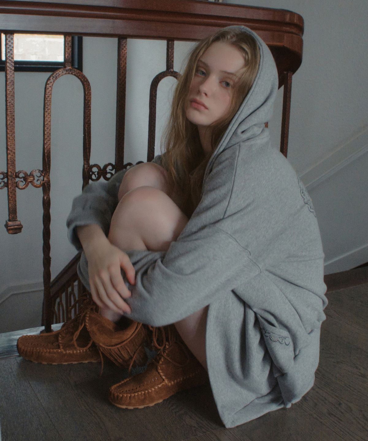 아우어노스텔지아(OURNOSTALGIA) French Terry Hoodie Zip-Up_Gray(OB6OT08)