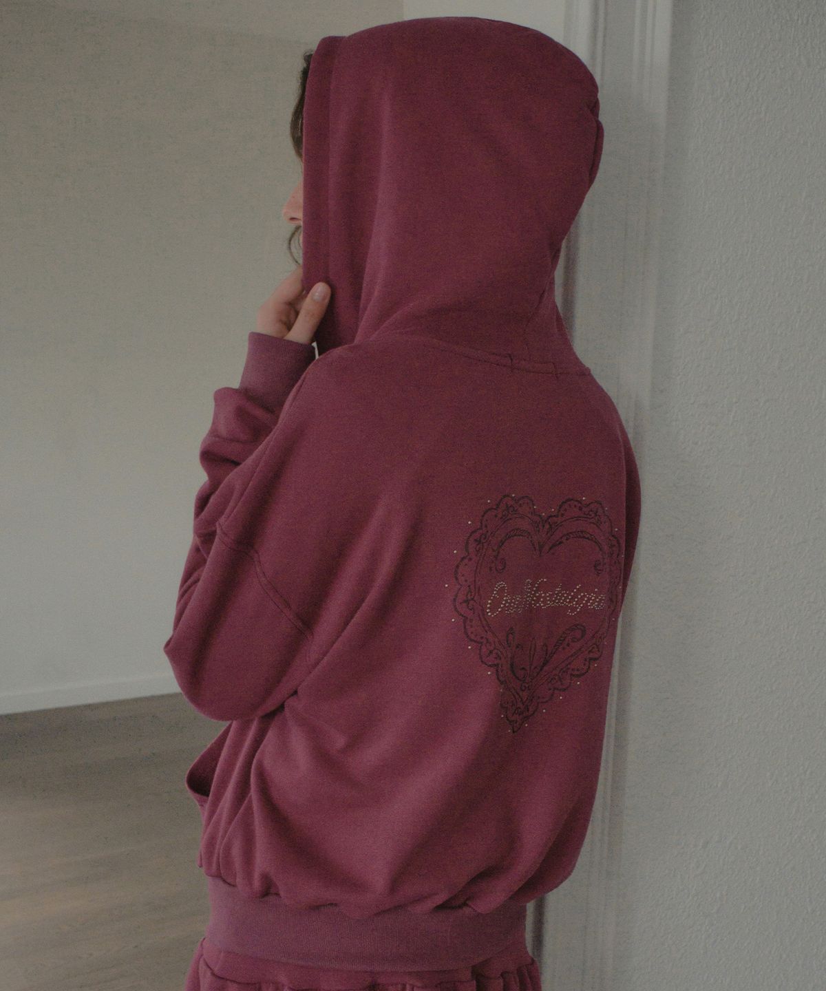 아우어노스텔지아(OURNOSTALGIA) French Terry Hoodie Zip-Up_Vintage Wine(OB6OT08)