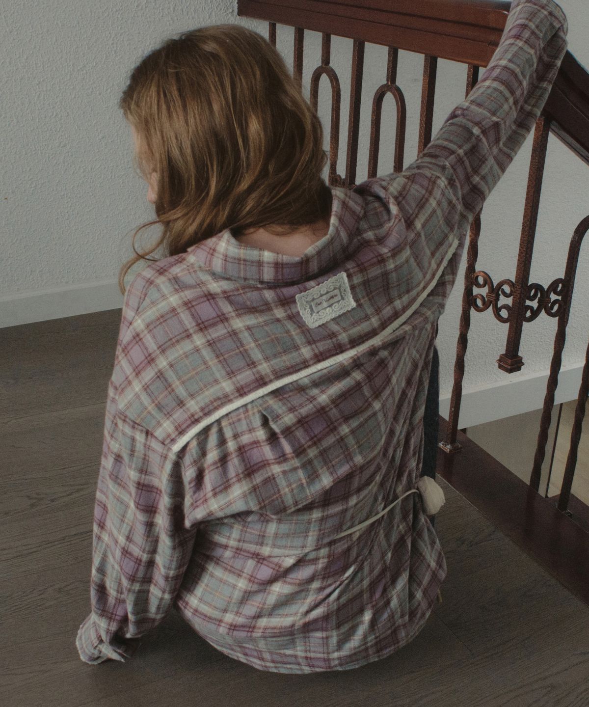 아우어노스텔지아(OURNOSTALGIA) Thistle Check Shirt_Ash Purple(OB6SH03)