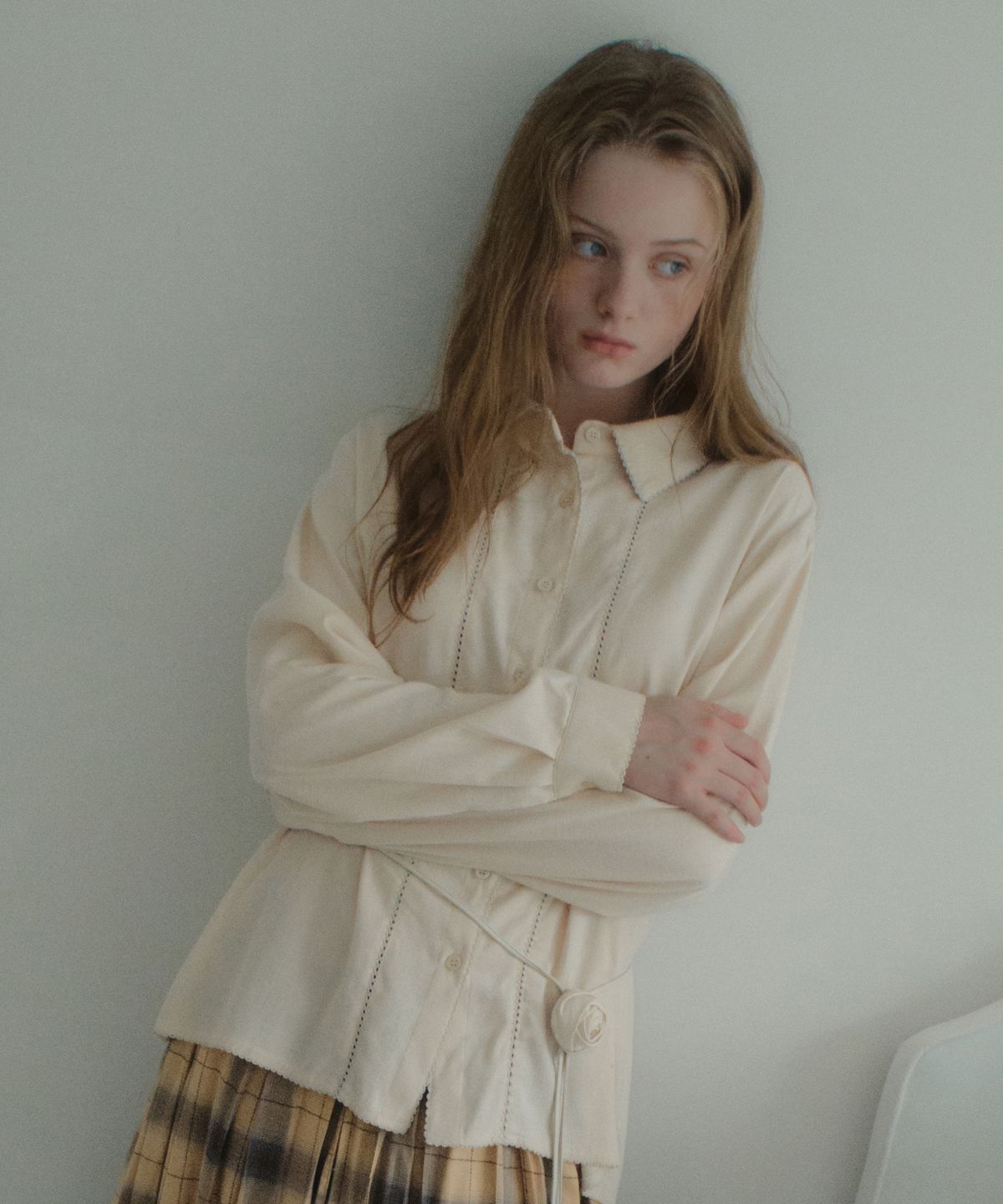 아우어노스텔지아(OURNOSTALGIA) Pinco Stitch Shirt_Cream(OB6SH04)
