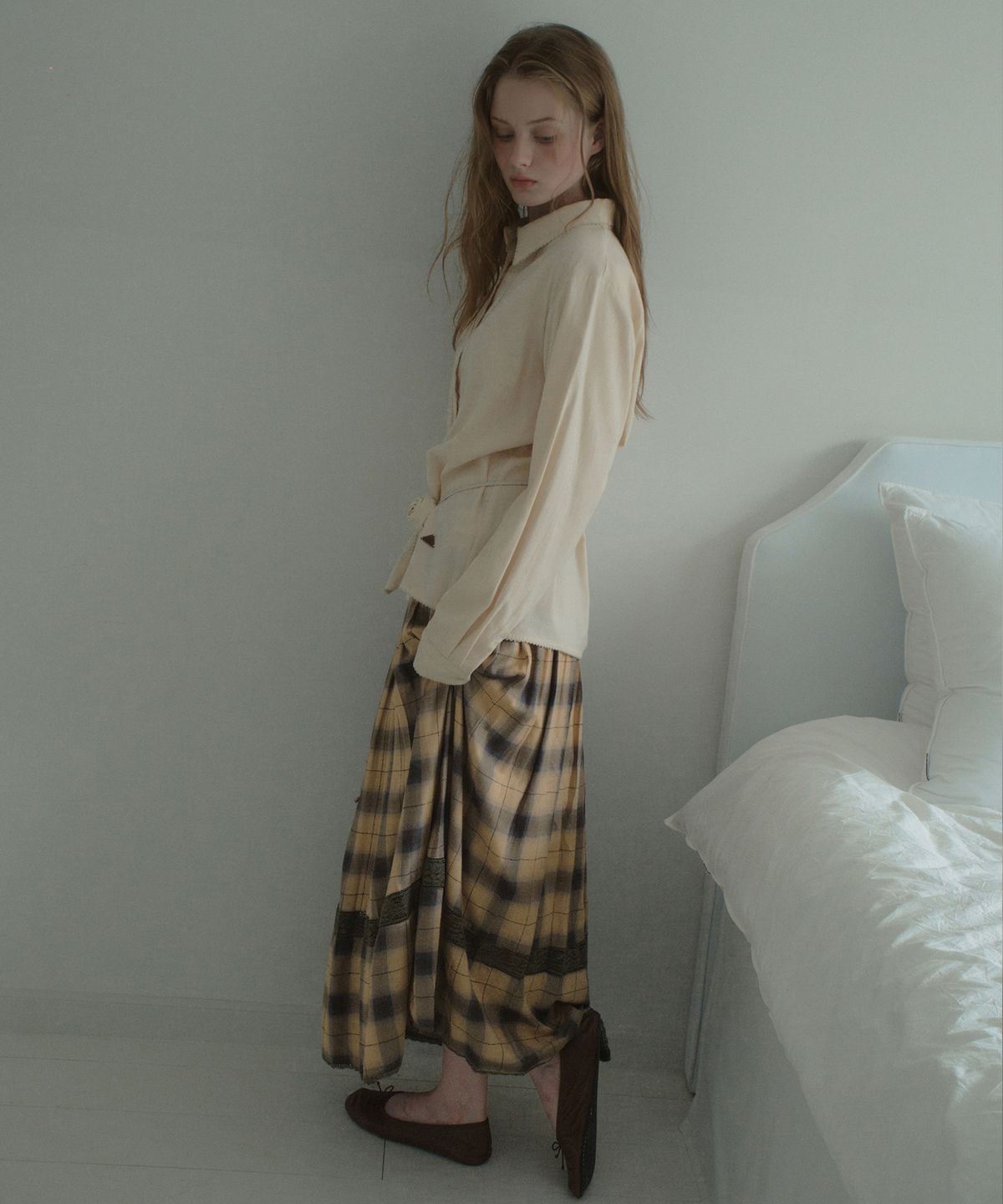아우어노스텔지아(OURNOSTALGIA) Pinco Stitch Shirt_Cream(OB6SH04)