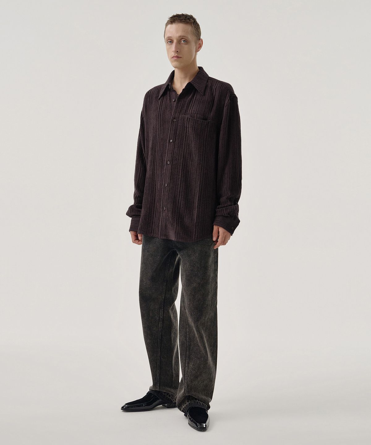 엠엠아이씨(MMIC) DRAPE SHIRT (WINE)