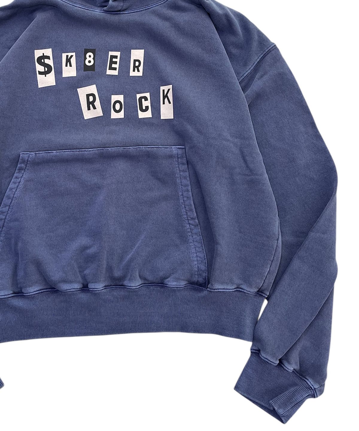 스케이터락(SK8ER ROCK) Collage Lettering Pigment Hoodie (Navy)