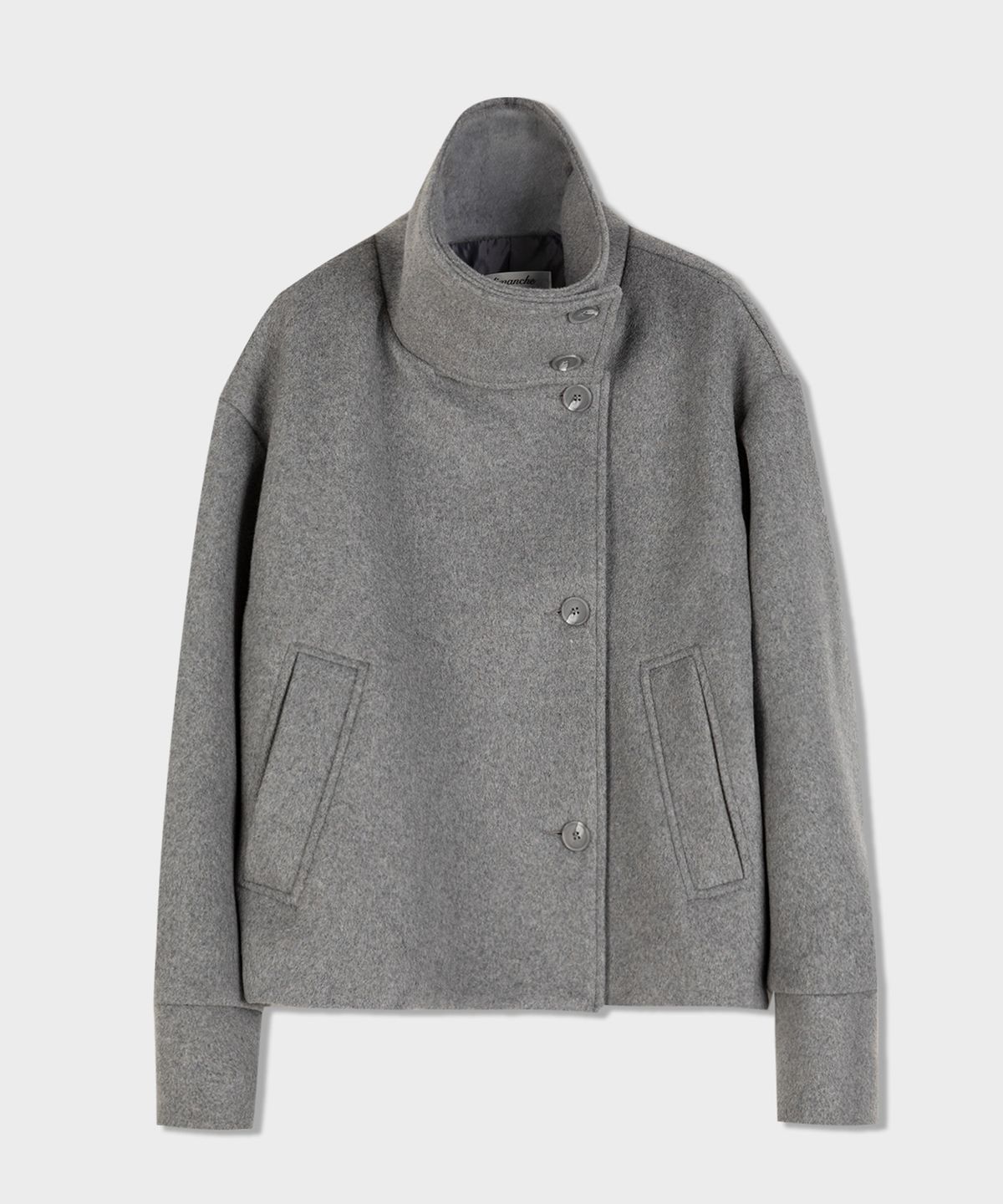디망쉬(dimanche) Double Breasted Short Coat (light grey)