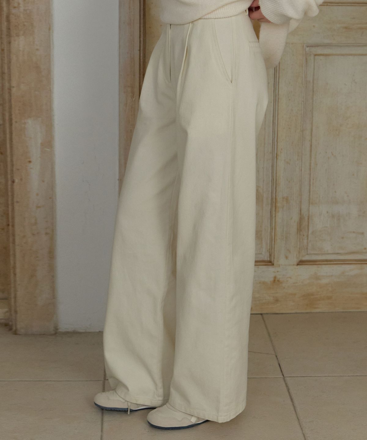 리엘(RE L) Wren pintuck pants (cream)