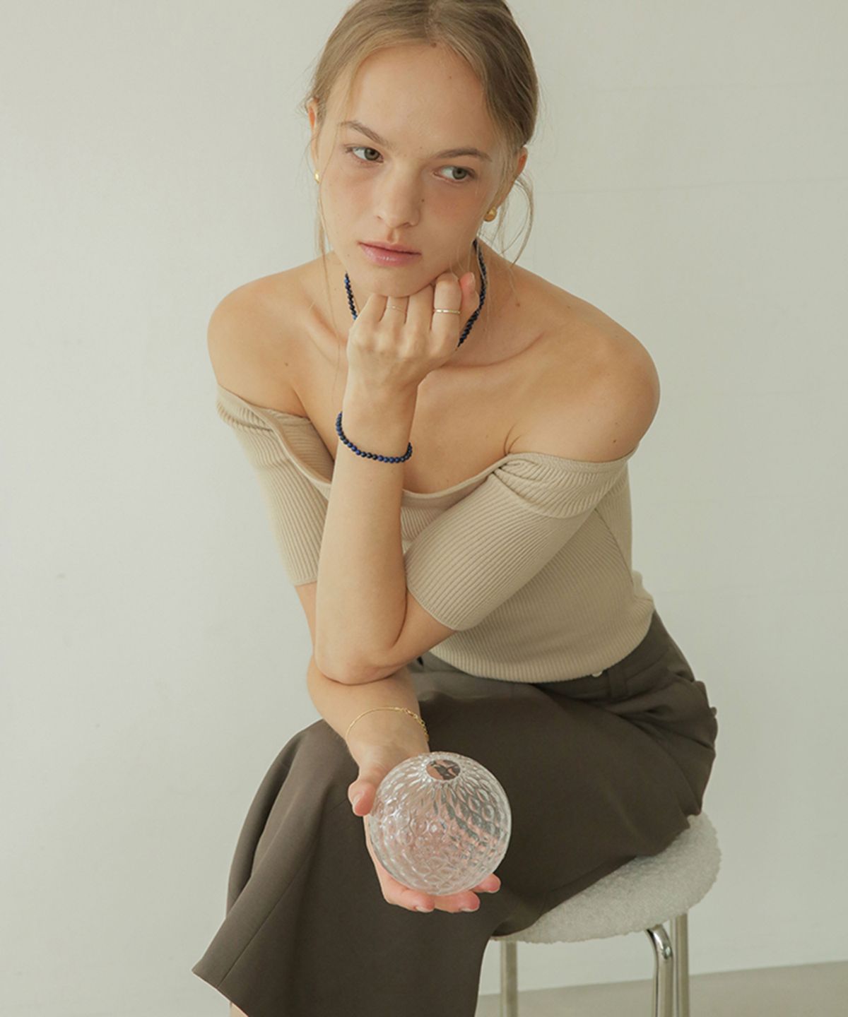 모던라이크(MODERN LIKE) [ Silver 925 ] 매트 원형 공 원터치 귀걸이 12mm