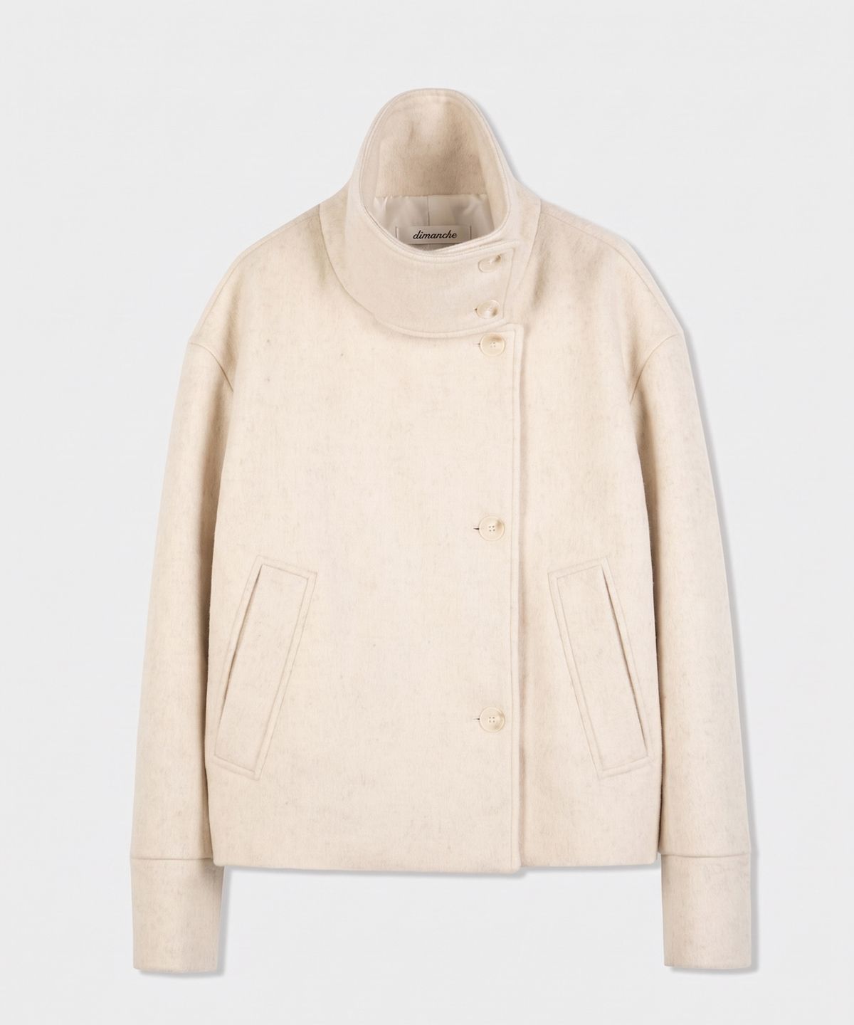 디망쉬(dimanche) Double Breasted Short Coat (cream)