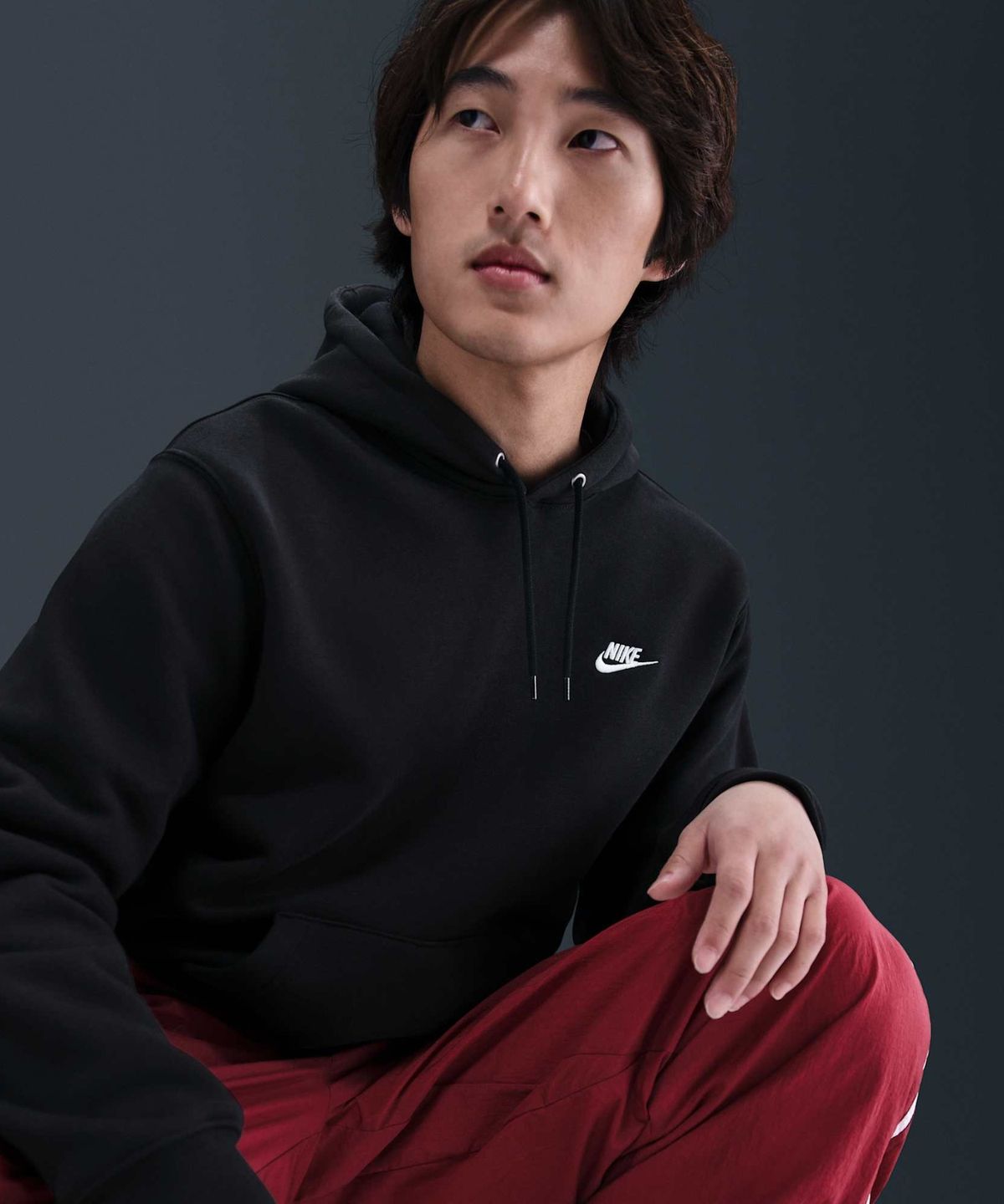 나이키(NIKE) 클럽 풀오버 플리스 후디 M - 블랙:화이트 / FN3860-010