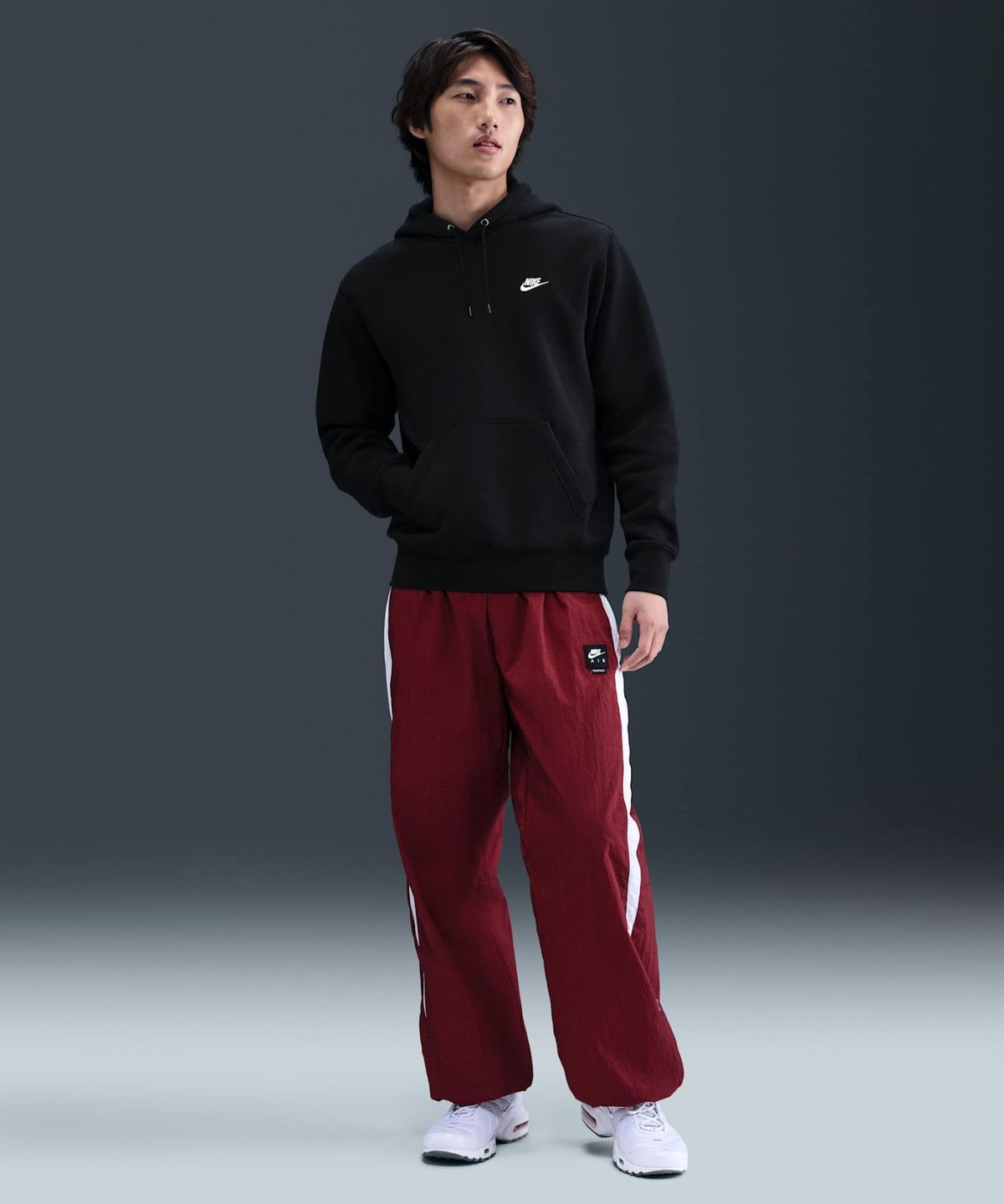 나이키(NIKE) 클럽 풀오버 플리스 후디 M - 블랙:화이트 / FN3860-010