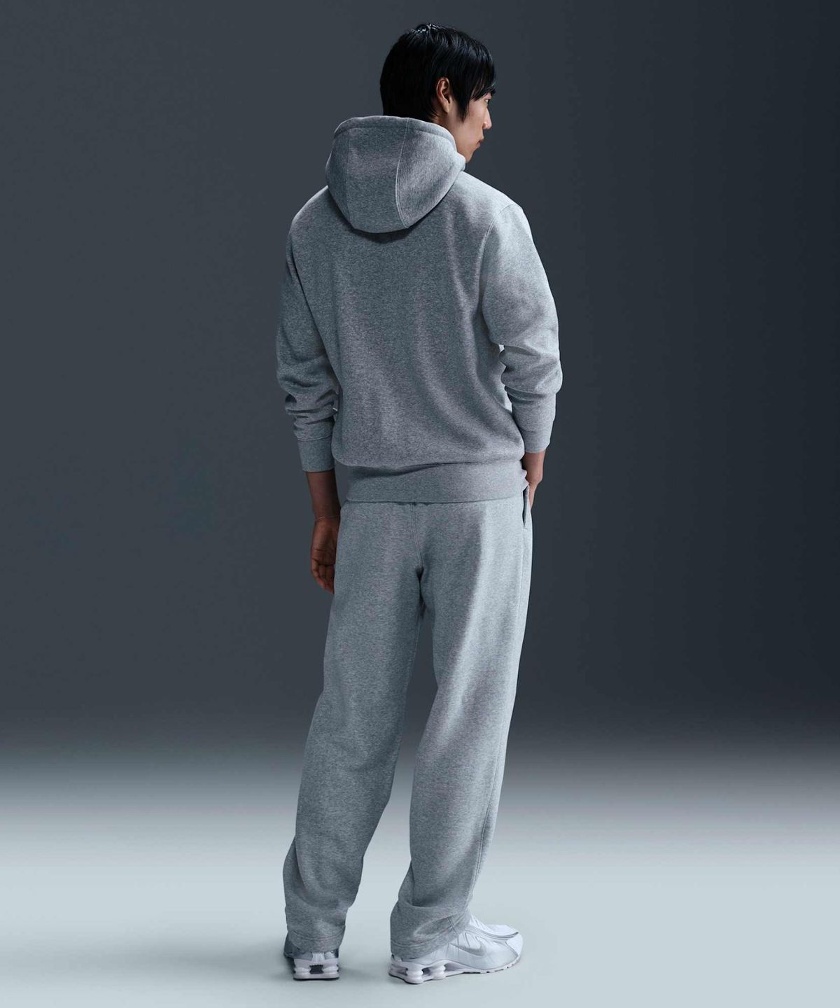 나이키(NIKE) 클럽 풀집 플리스 후디 M - 다크 그레이 헤더:라이트 스모크 그레이:화이트 / FN3862-063