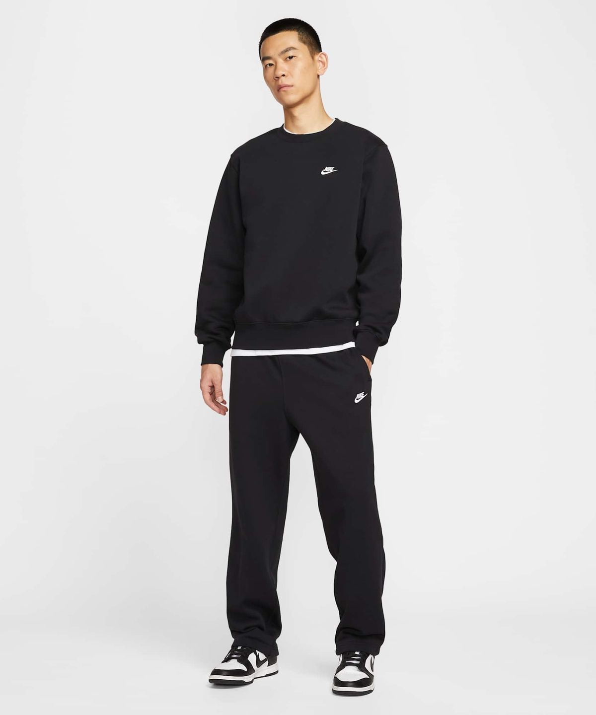 나이키(NIKE) 클럽 플리스 크루 M - 블랙:화이트 / FN3887-010