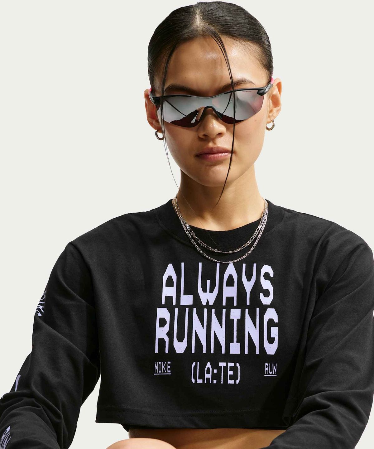 나이키(NIKE) 드라이 핏 슈퍼 크롭 긴소매 러닝 티셔츠 W - 블랙 / IM9086-010