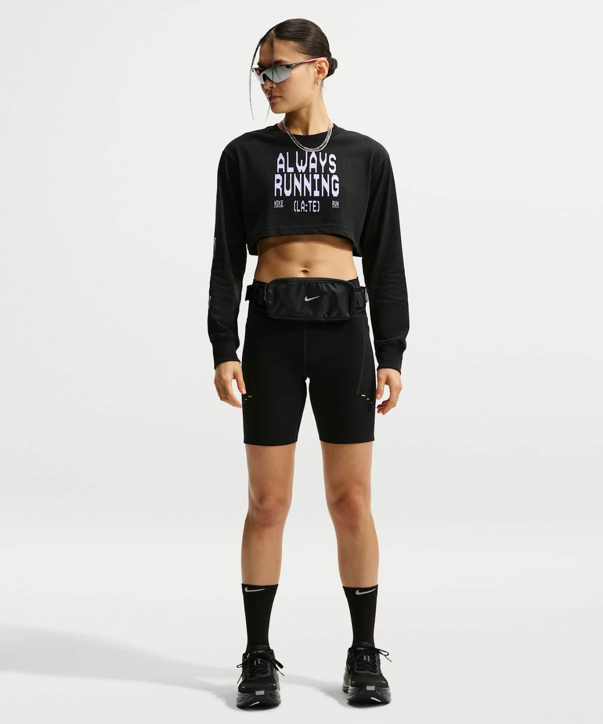 나이키(NIKE) 드라이 핏 슈퍼 크롭 긴소매 러닝 티셔츠 W - 블랙 / IM9086-010