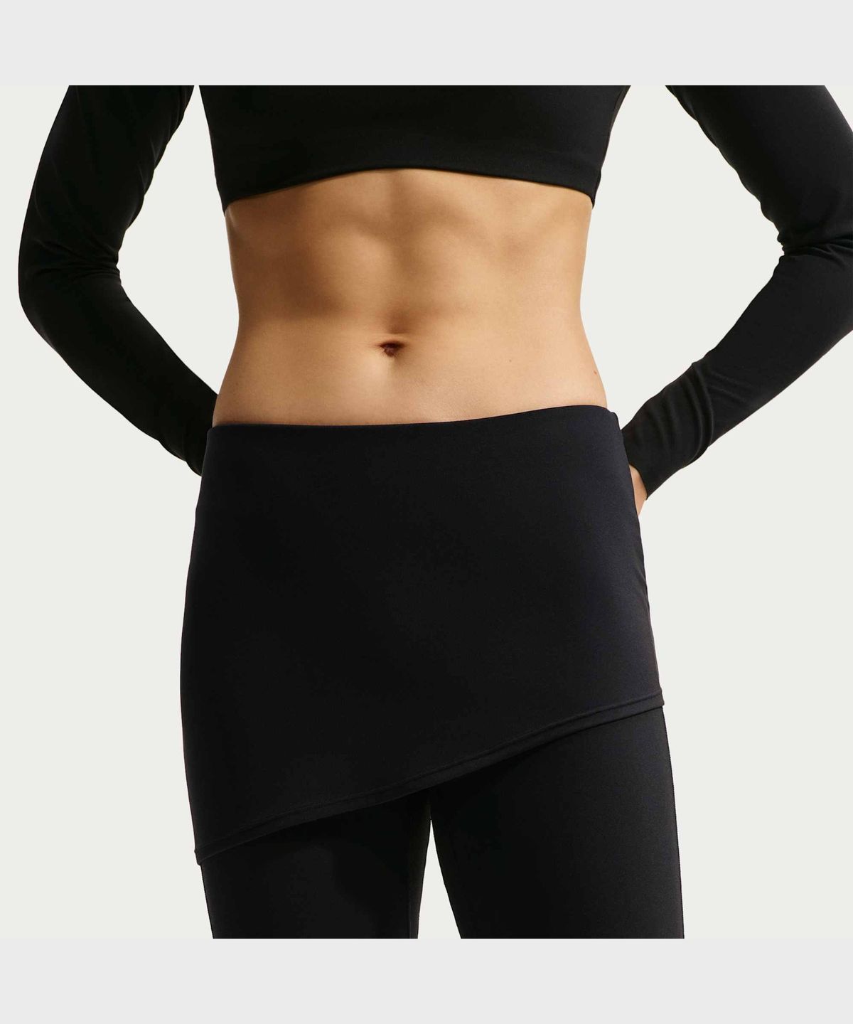 나이키(NIKE) 젠비 드라이 핏 미드라이즈 팬츠(스커트 오버레이 포함) W - 블랙:쿨 그레이 / IX7282-010