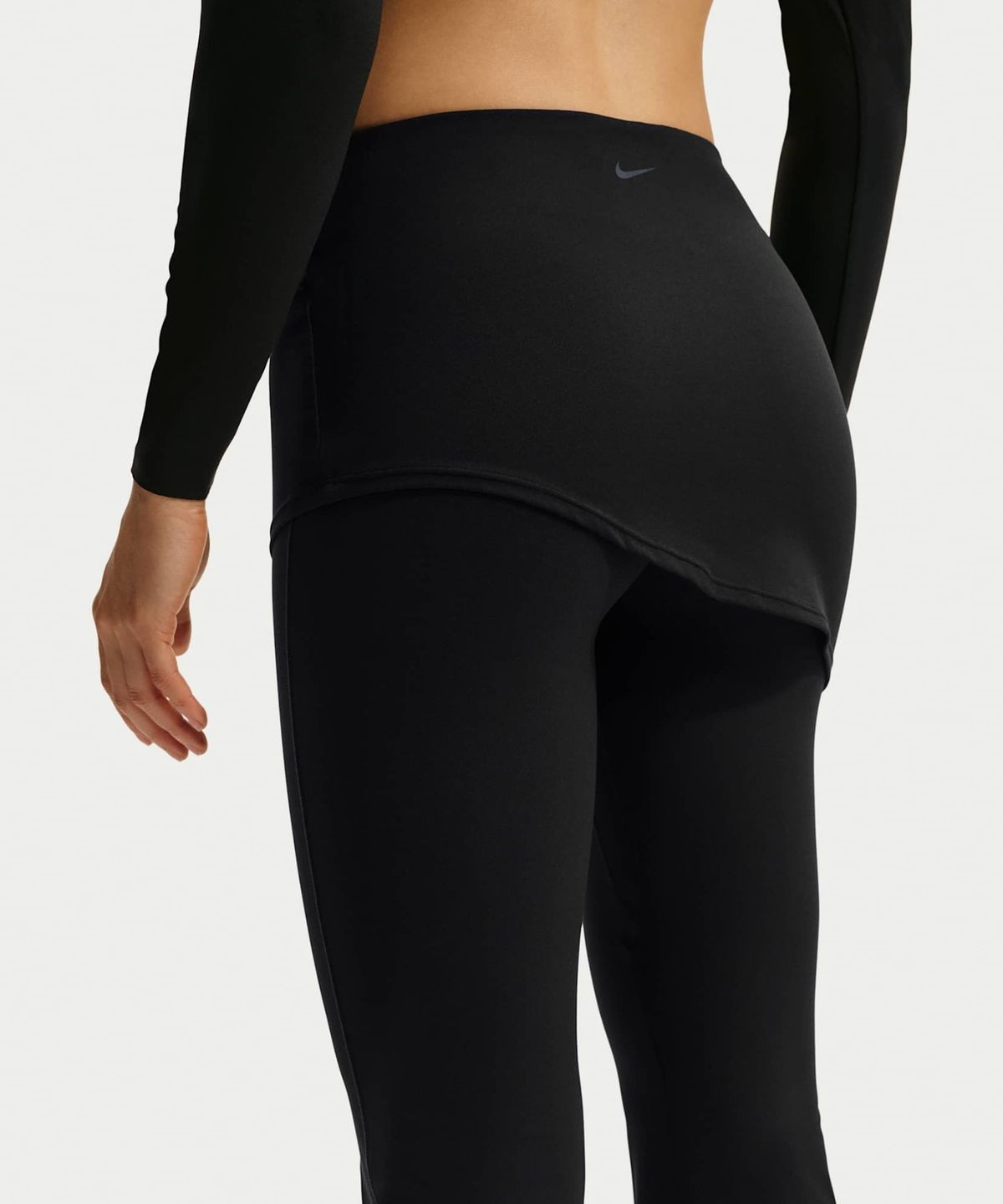 나이키(NIKE) 젠비 드라이 핏 미드라이즈 팬츠(스커트 오버레이 포함) W - 블랙:쿨 그레이 / IX7282-010