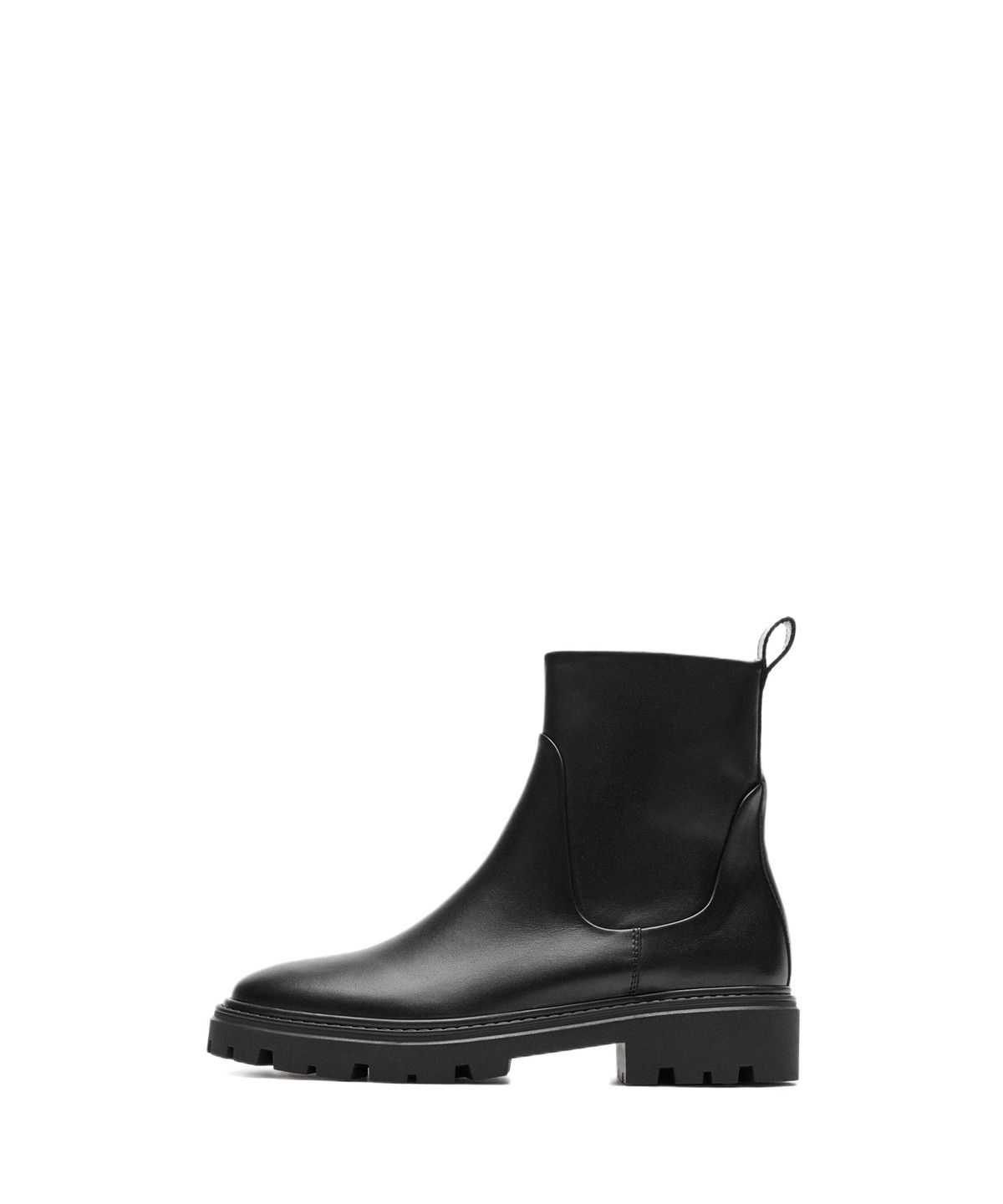 마시모두띠(MASSIMO DUTTI) 레더 트랙 솔 플랫 앵클 부츠