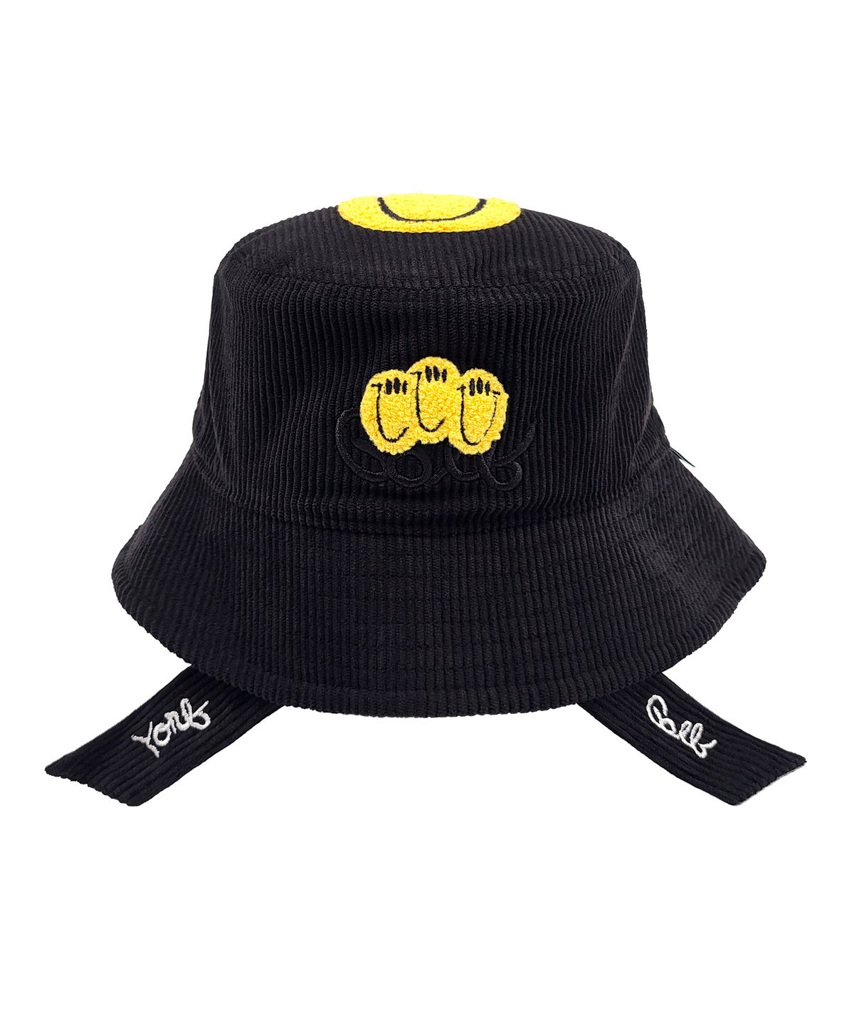 욜프(YORF) YORF TRIPLE SMILE RIBBON HAT BLACK 트리플 스마일 리본 햇 블랙