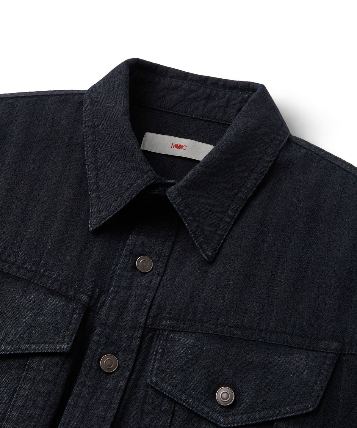 엠엠아이씨(MMIC) RIDGE HERRINGBONE SHIRT (NAVY)