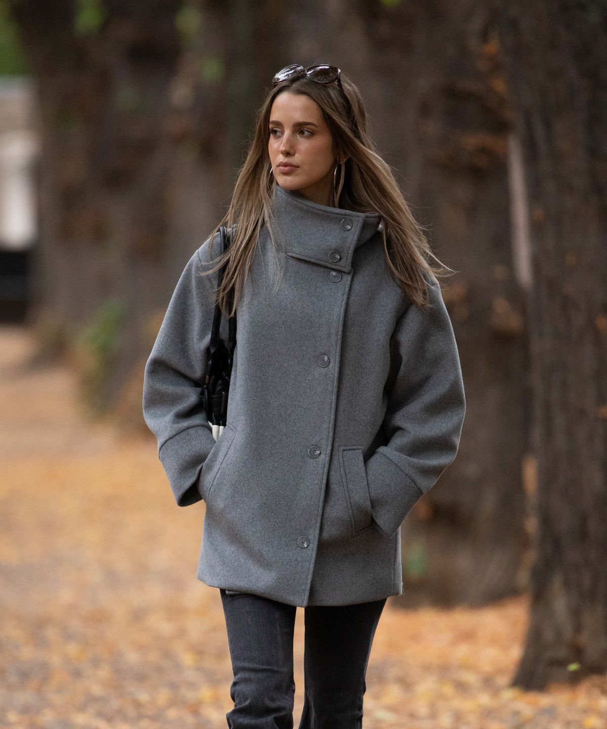 디망쉬(dimanche) Double Breasted Coat (light grey)