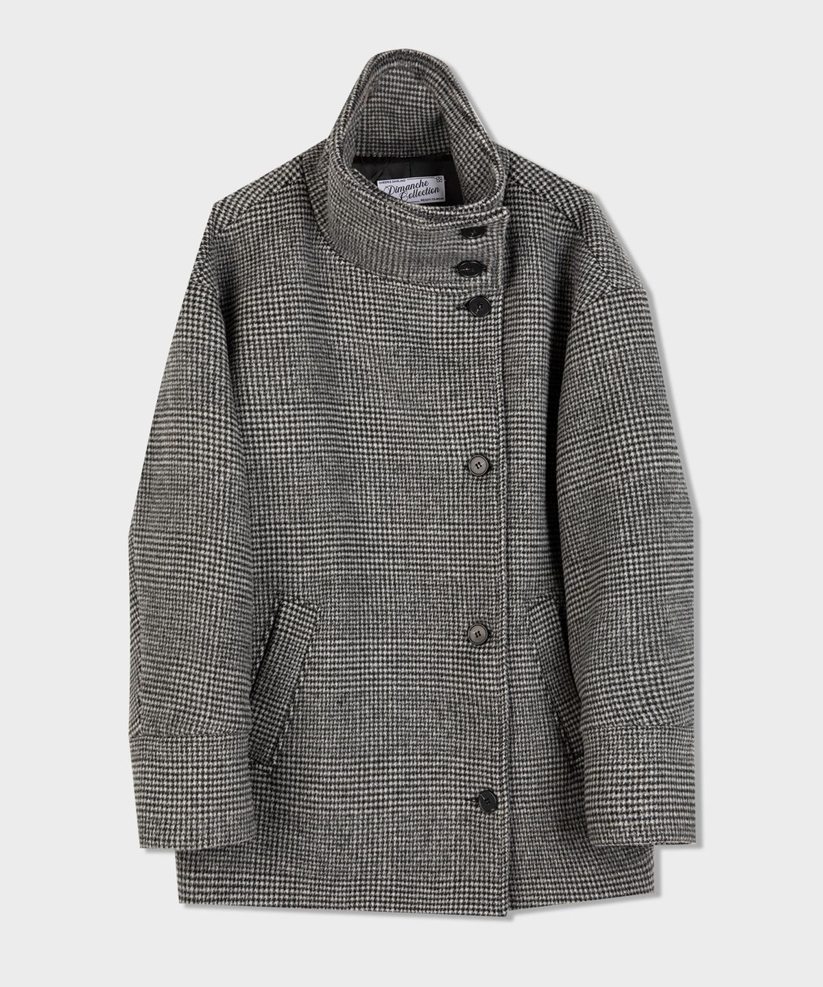 디망쉬(dimanche) Double Breasted Coat (check)