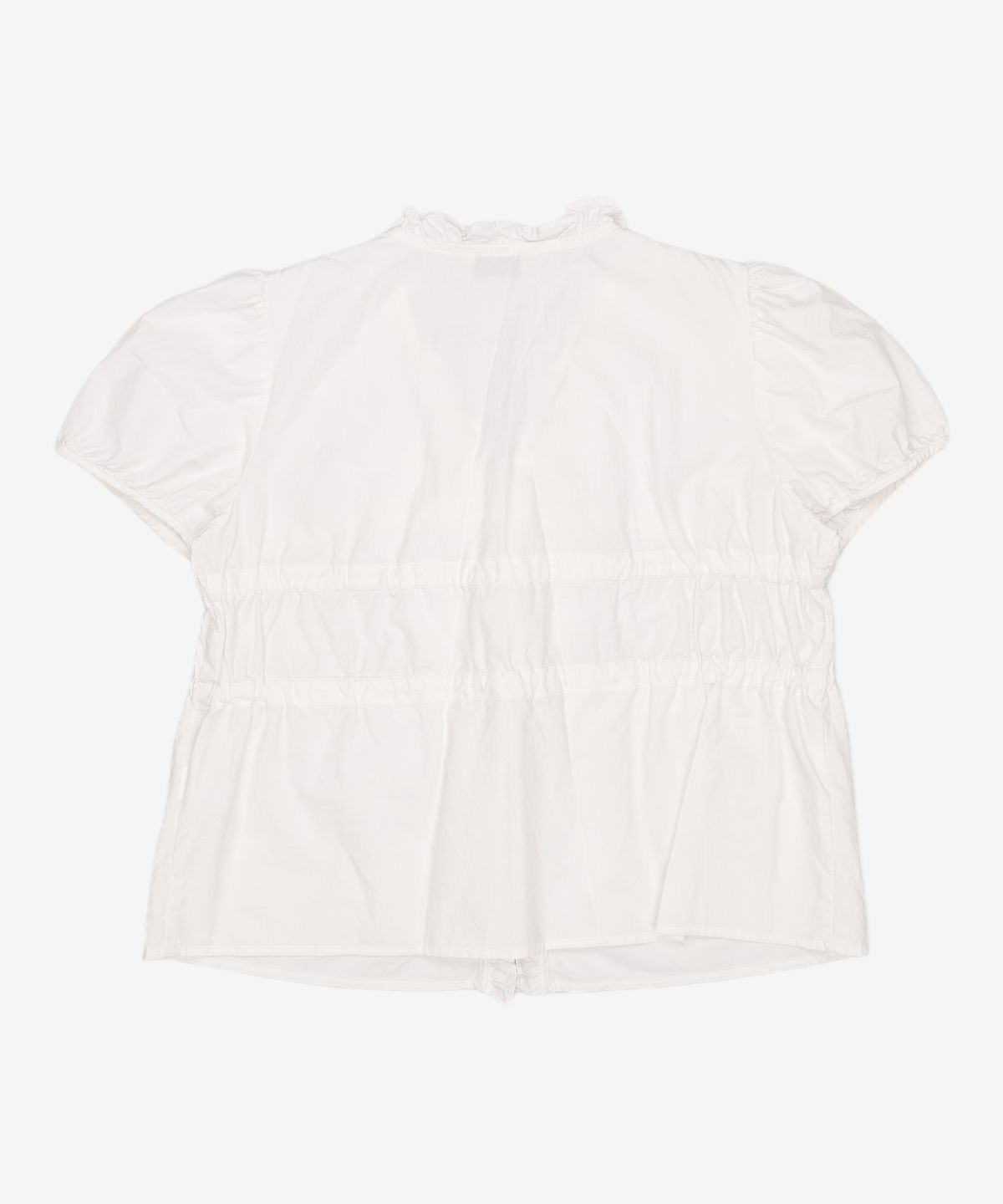 논로컬(NONLOCAL) Ribbon Shirring Puff Sleeve Blouse - White FREE