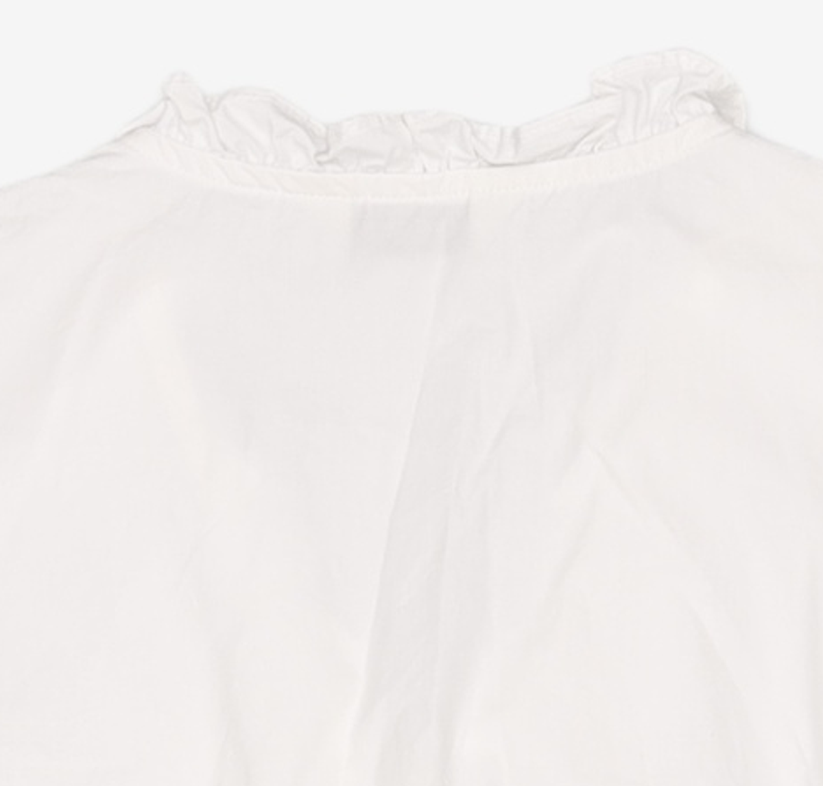 논로컬(NONLOCAL) Ribbon Shirring Puff Sleeve Blouse - White FREE