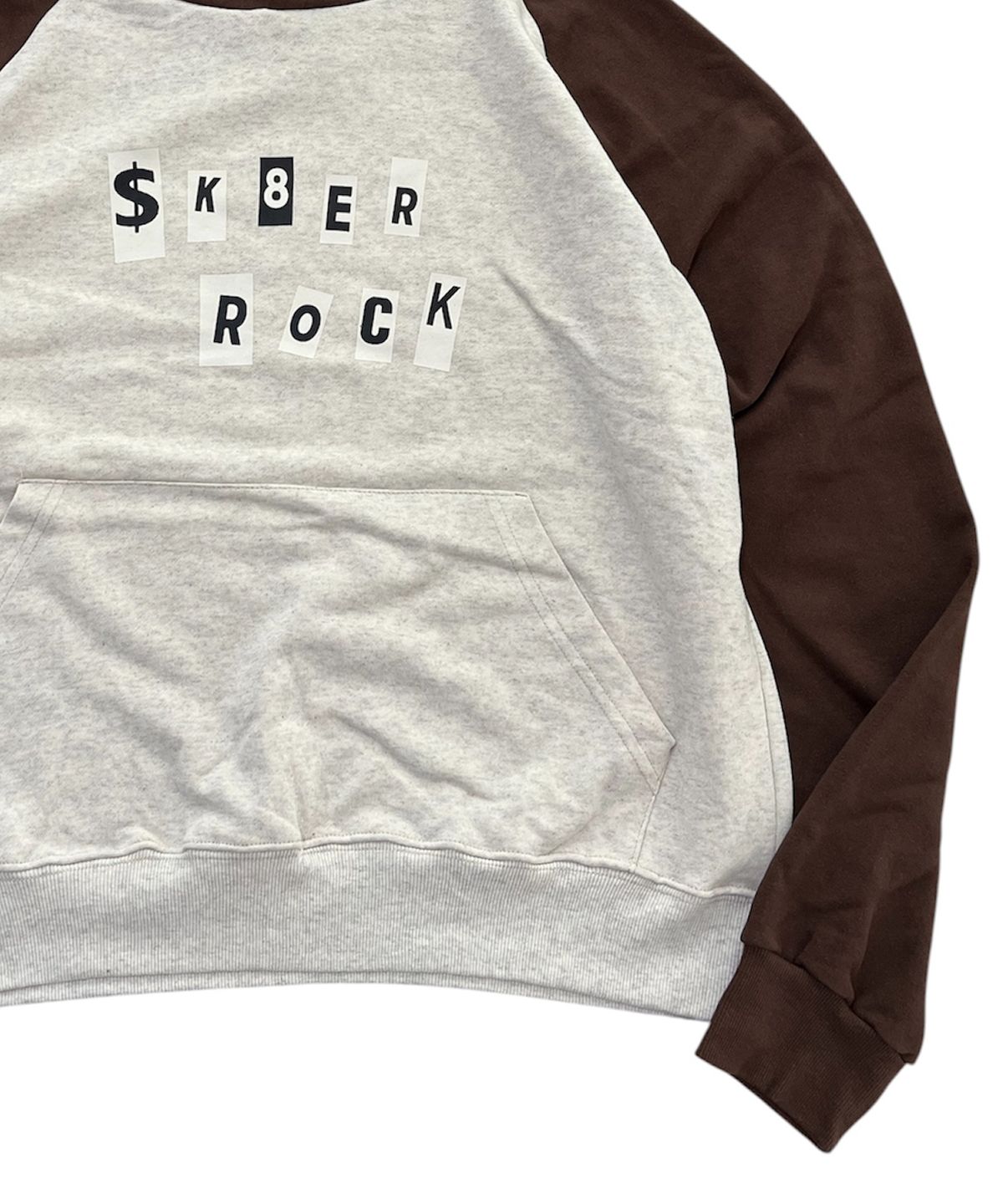 스케이터락(SK8ER ROCK) Collage Lettering Hoodie (oatmeal*brown)