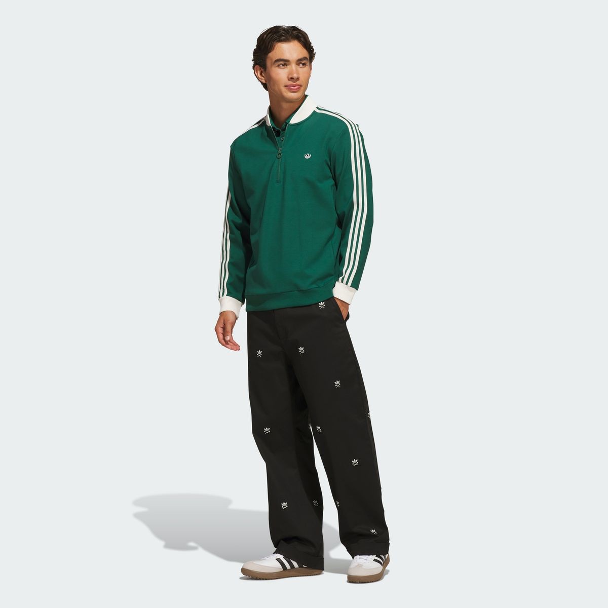 아디다스 골프(ADIDAS GOLF) 오리지널스 3-스트라이프 쿼터 지퍼 스웨트셔츠 KS5731
