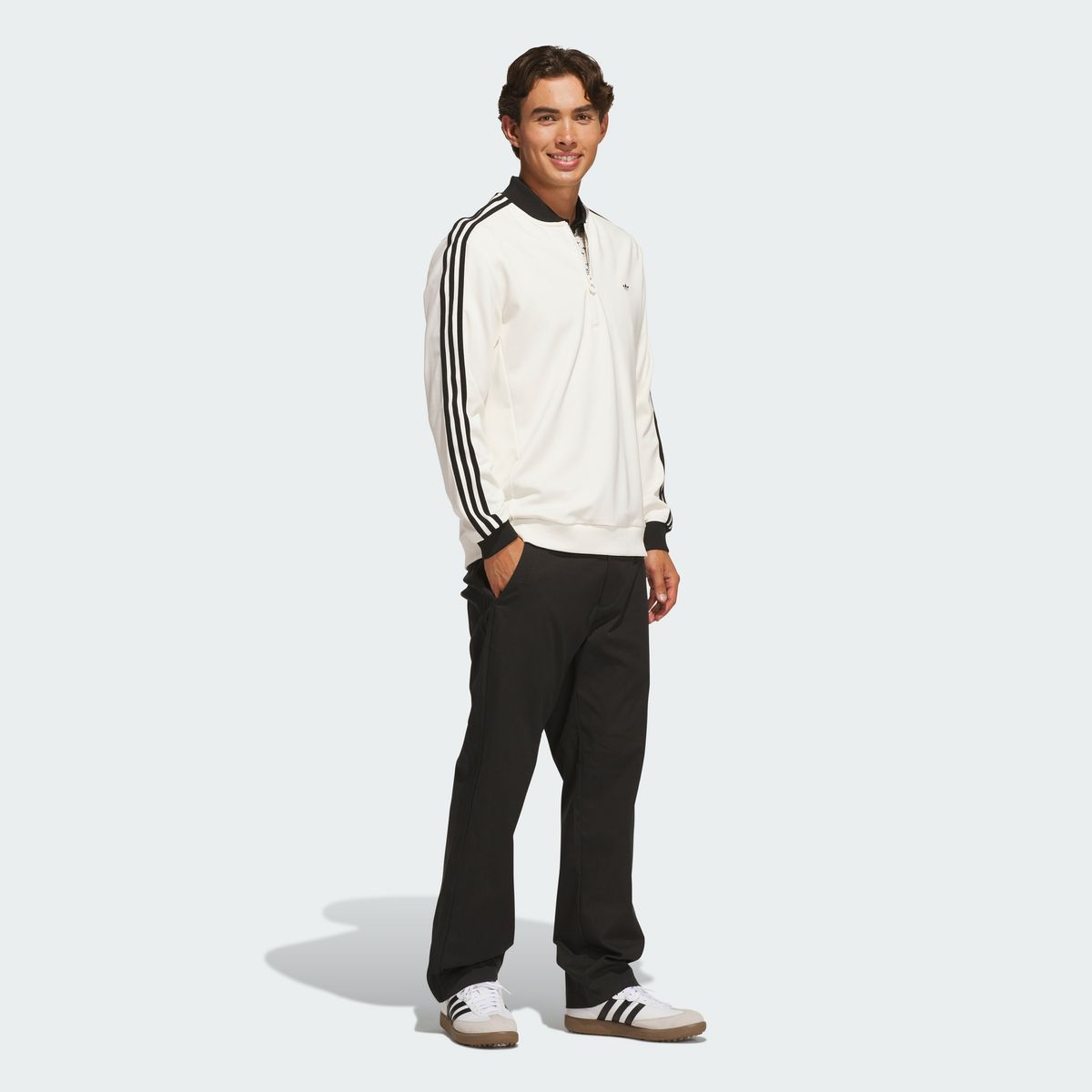 아디다스 골프(ADIDAS GOLF) 오리지널스 3-스트라이프 쿼터 지퍼 스웨트셔츠 KS5735